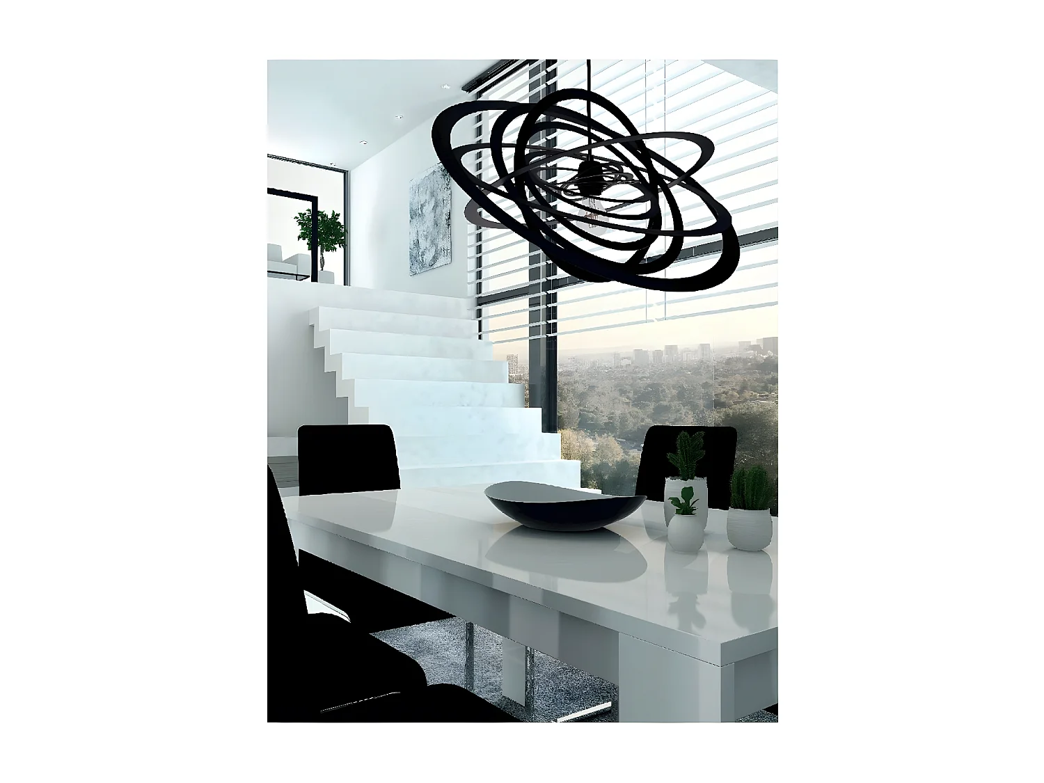 Suspension Planète, Noir, 60x60x120 cm, EPIKASA