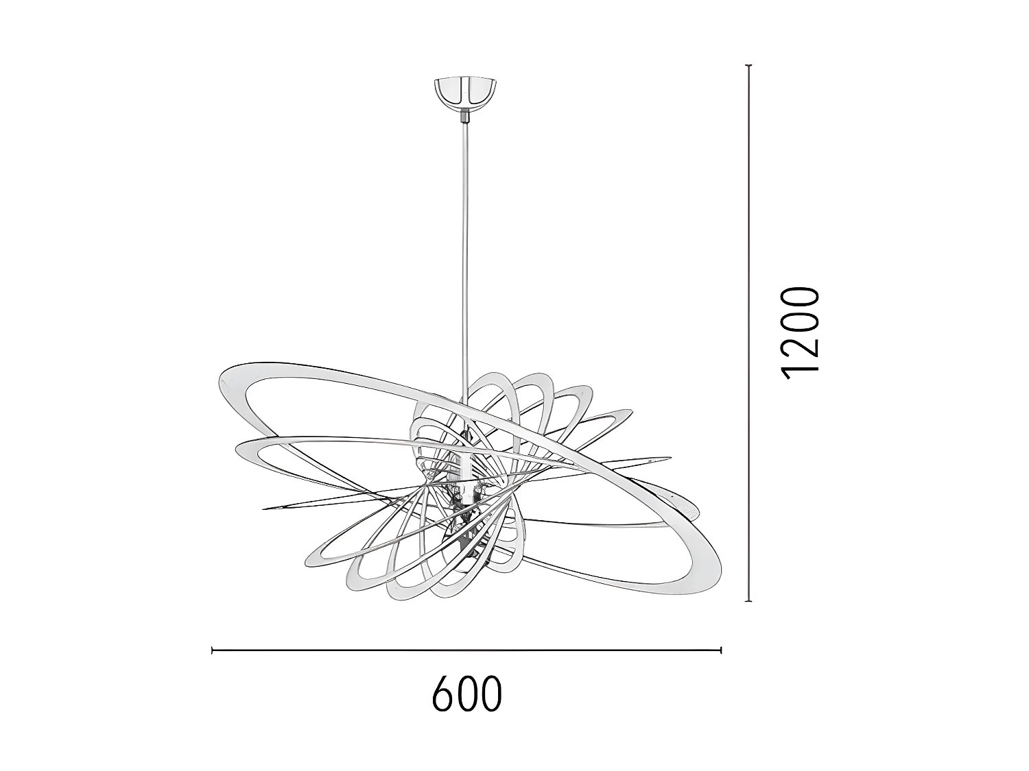 Suspension Planète, Noir, 60x60x120 cm, EPIKASA