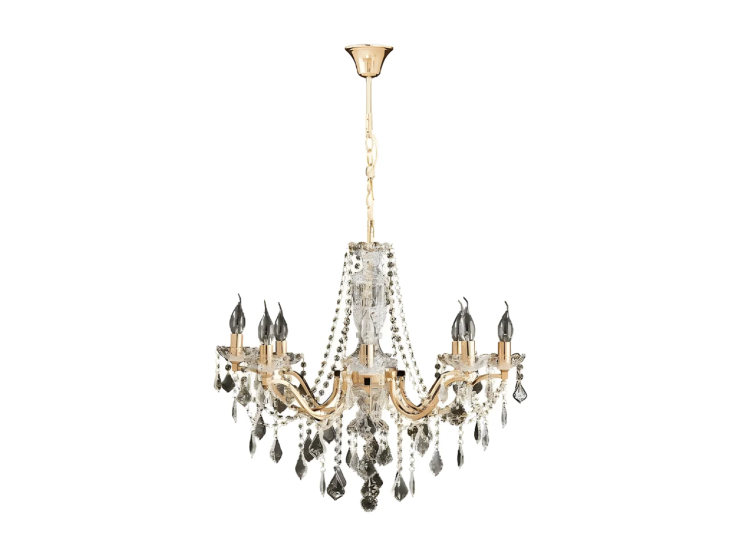 Candeeiro Suspenso Odessa, Ouro, 12x14x38 cm, EPIKASA