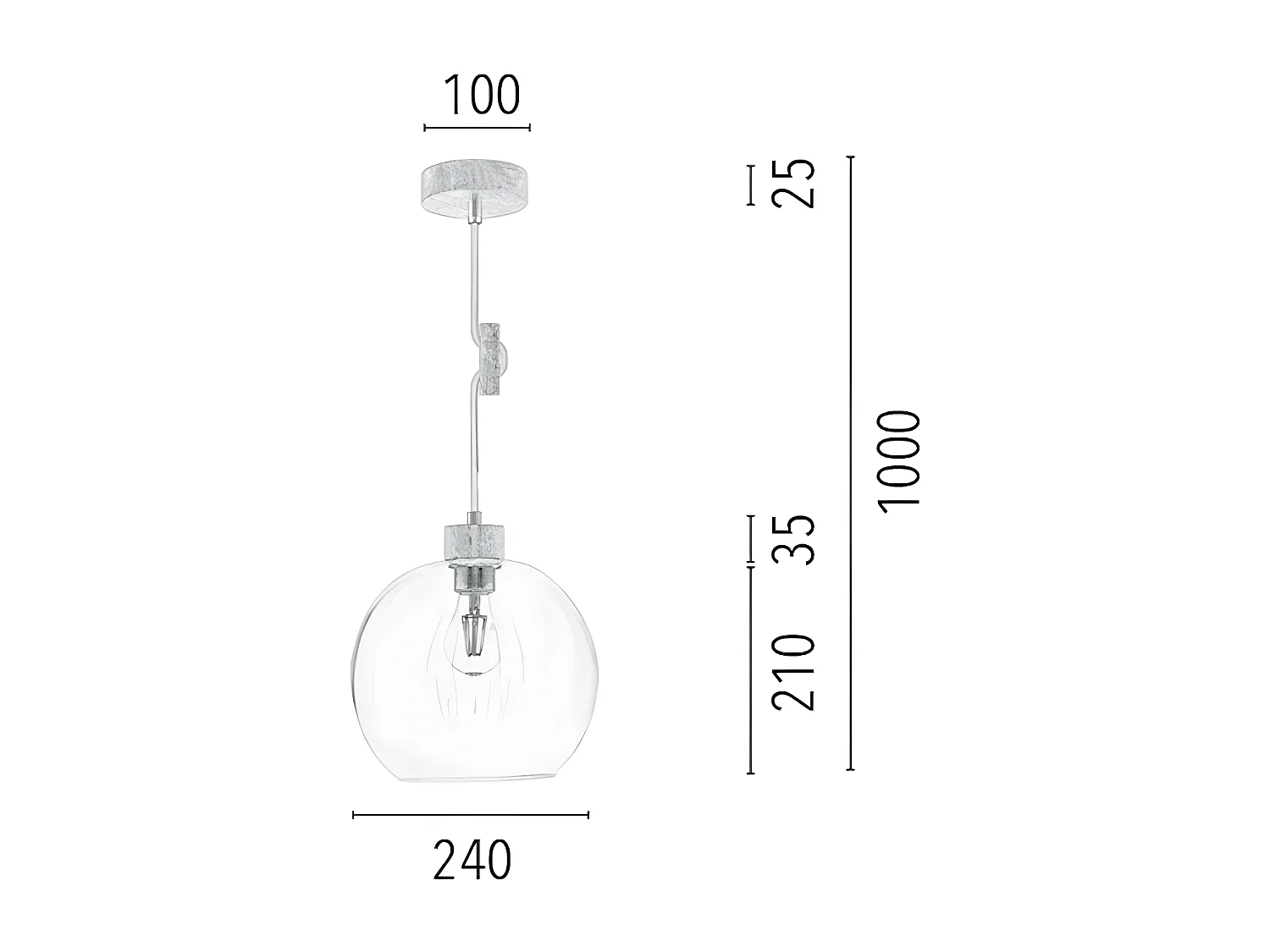Lampada a Sospensione Svea, Bianco, 24x24x100 cm, EPIKASA