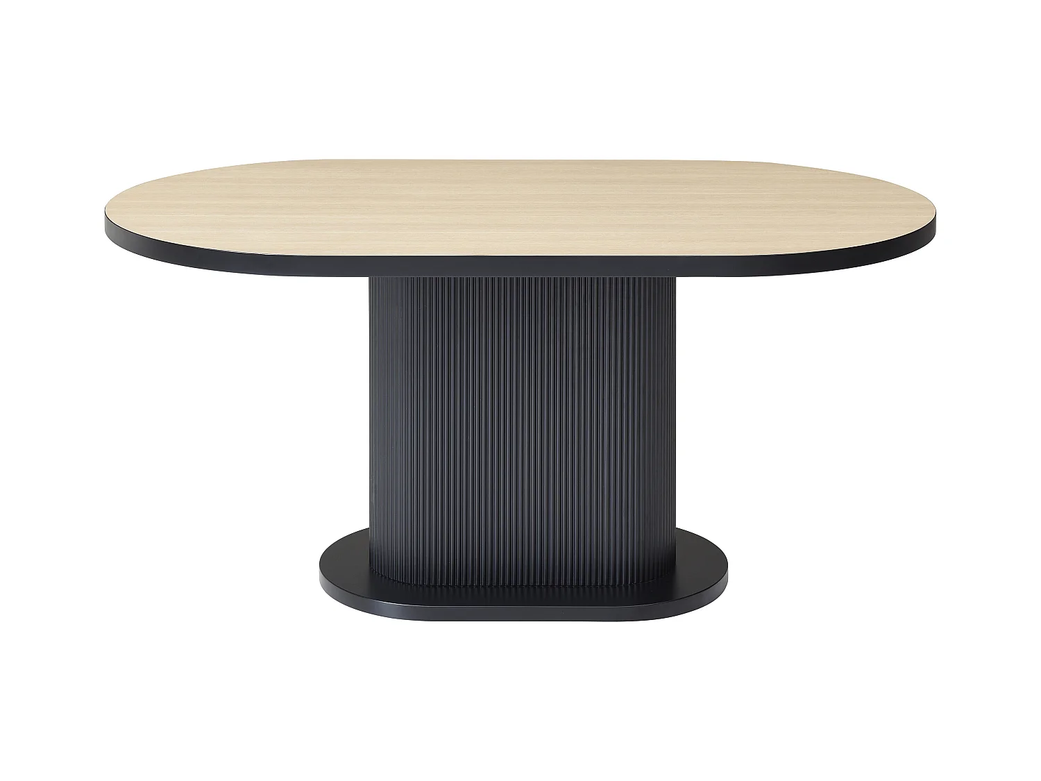 Mesa de comedor para 6 personas en MDF - Natural y Negro - CALIENO