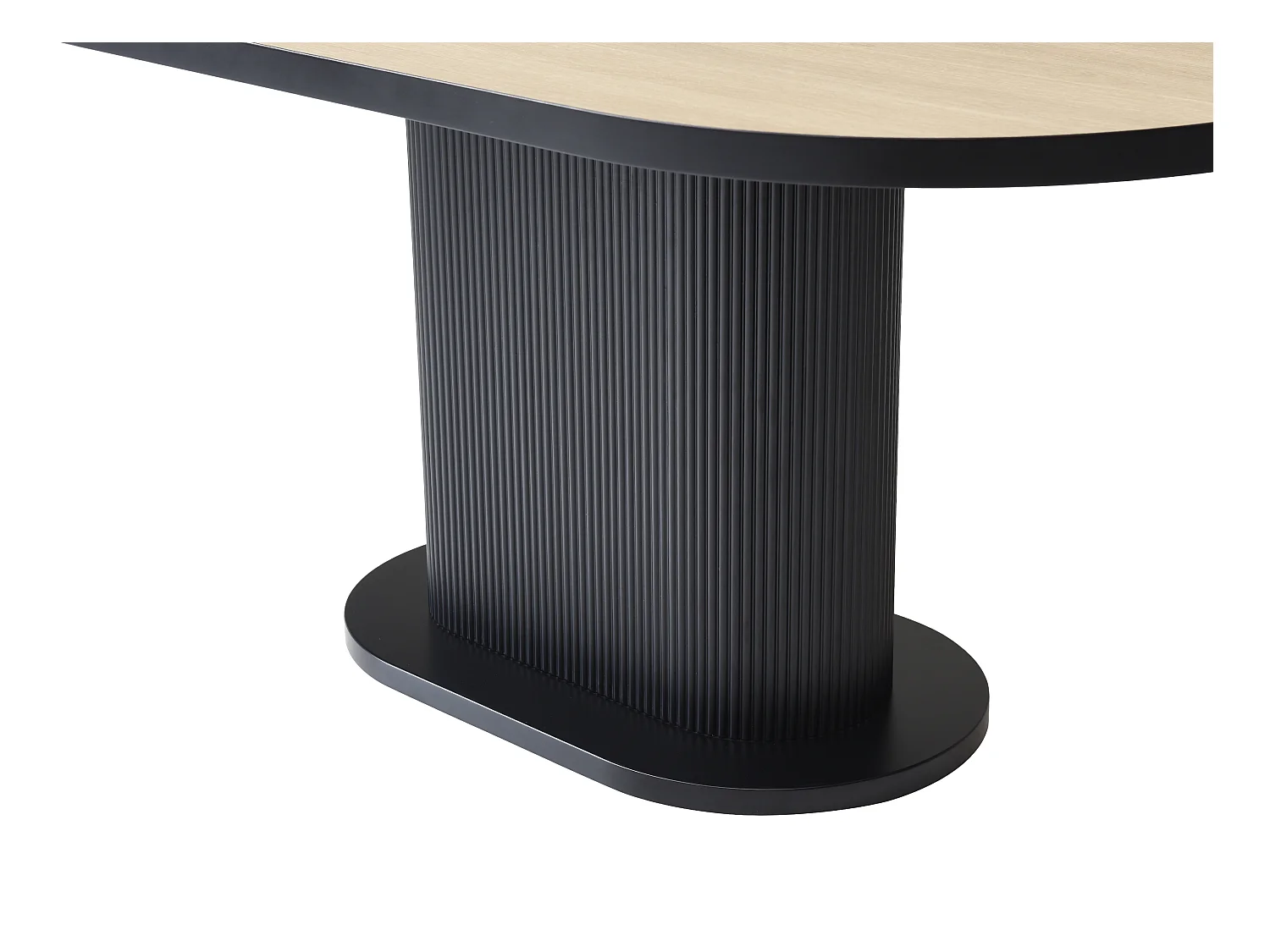 Mesa de comedor para 6 personas en MDF - Natural y Negro - CALIENO