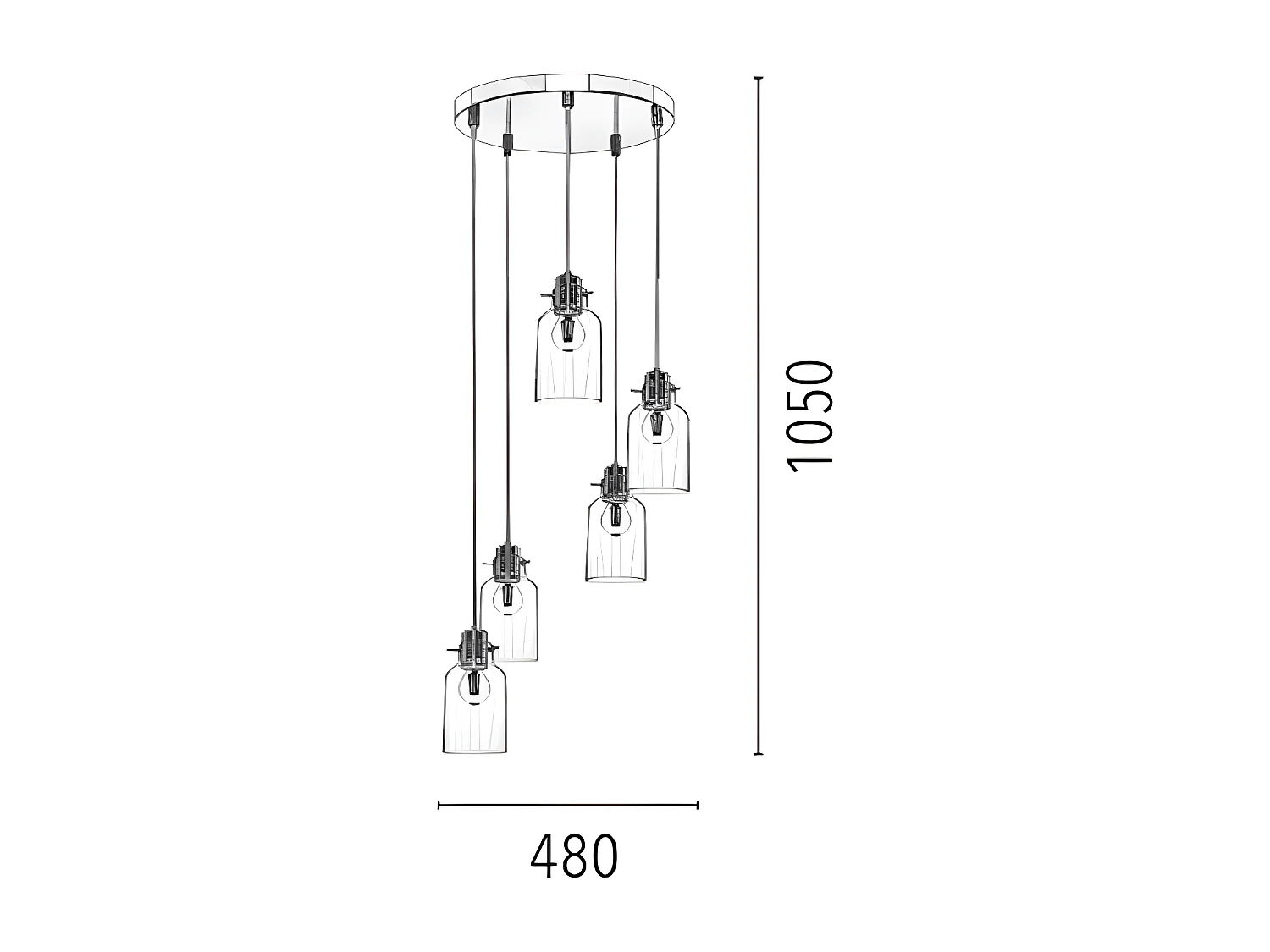 Suspension Alessandro, Cuivre, 48x48x105 cm, EPIKASA