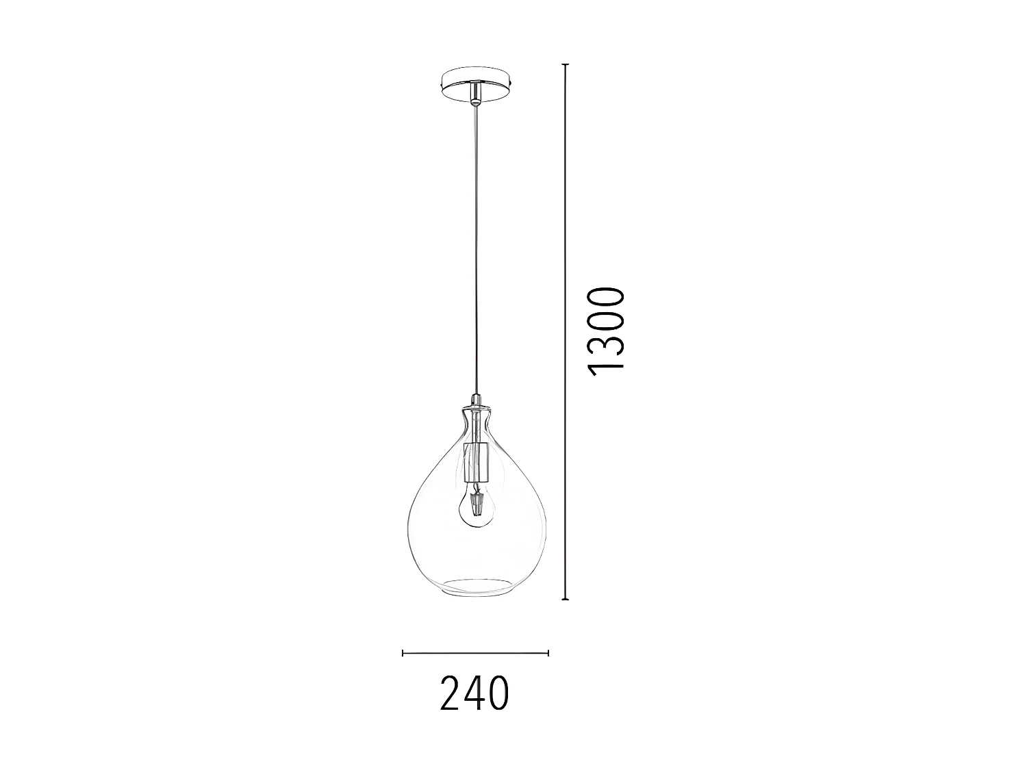 Lampa Wisząca Wszechświat, Srebrny, 24x24x130 cm, EPIKASA