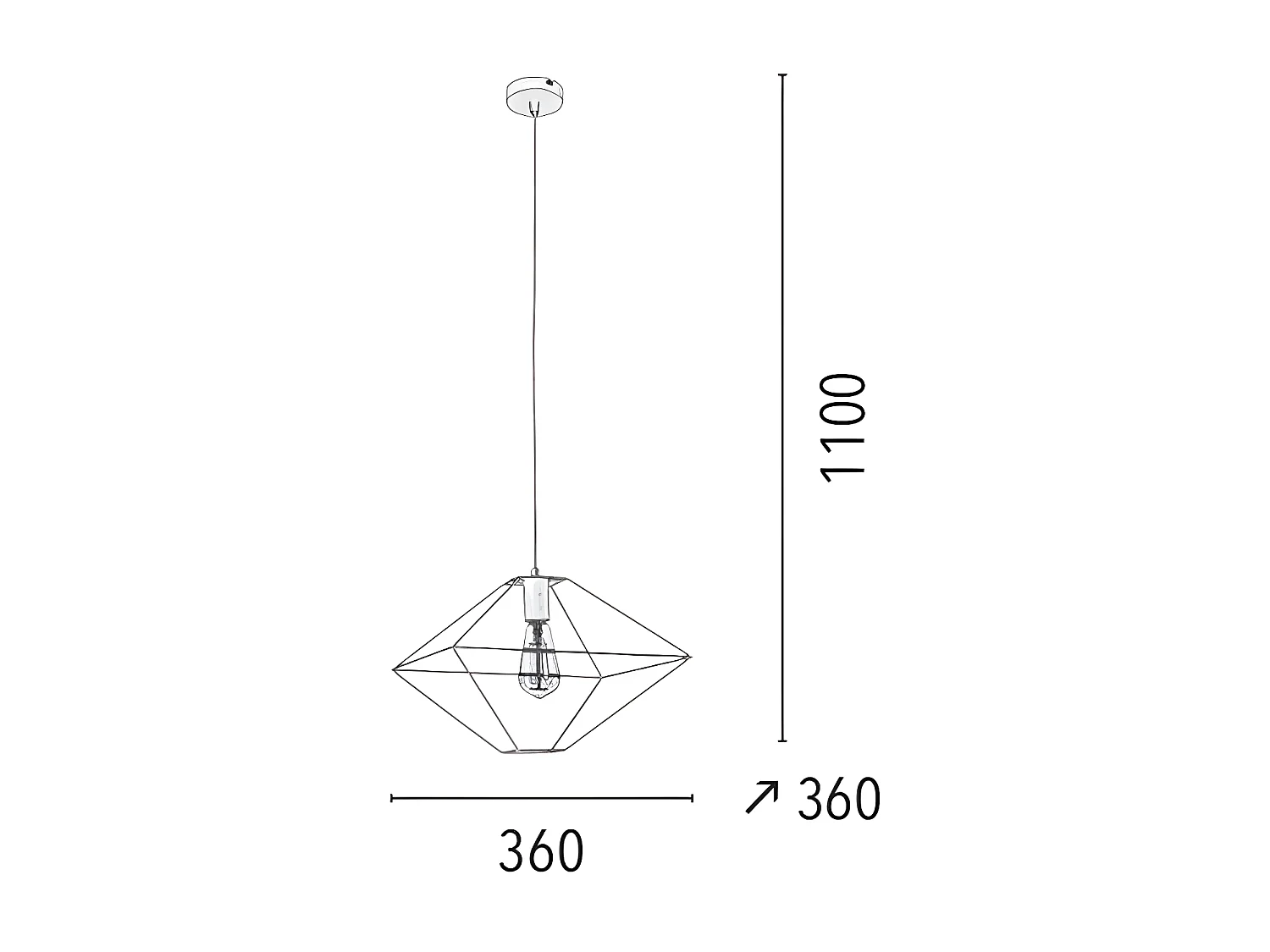 Suspension Gaia, Noir, 36x36x110 cm, EPIKASA