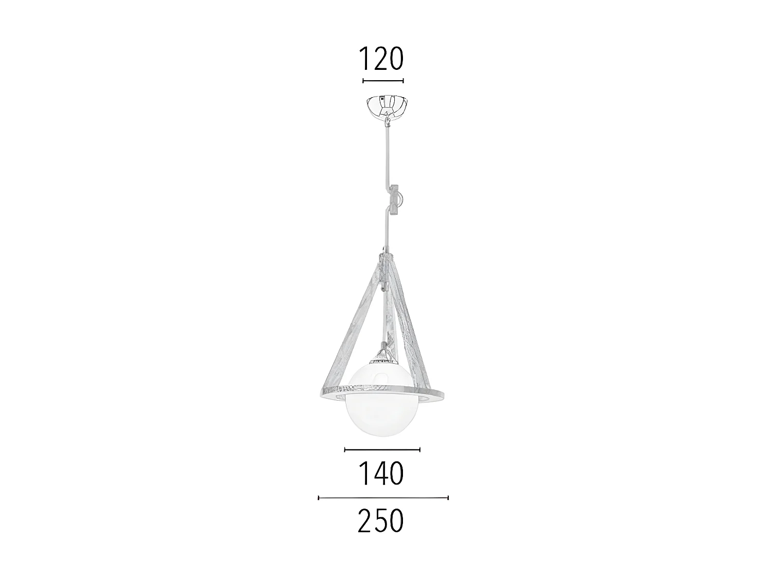 Lampa Wisząca Konan, Brązowy, 25x25x100 cm, EPIKASA