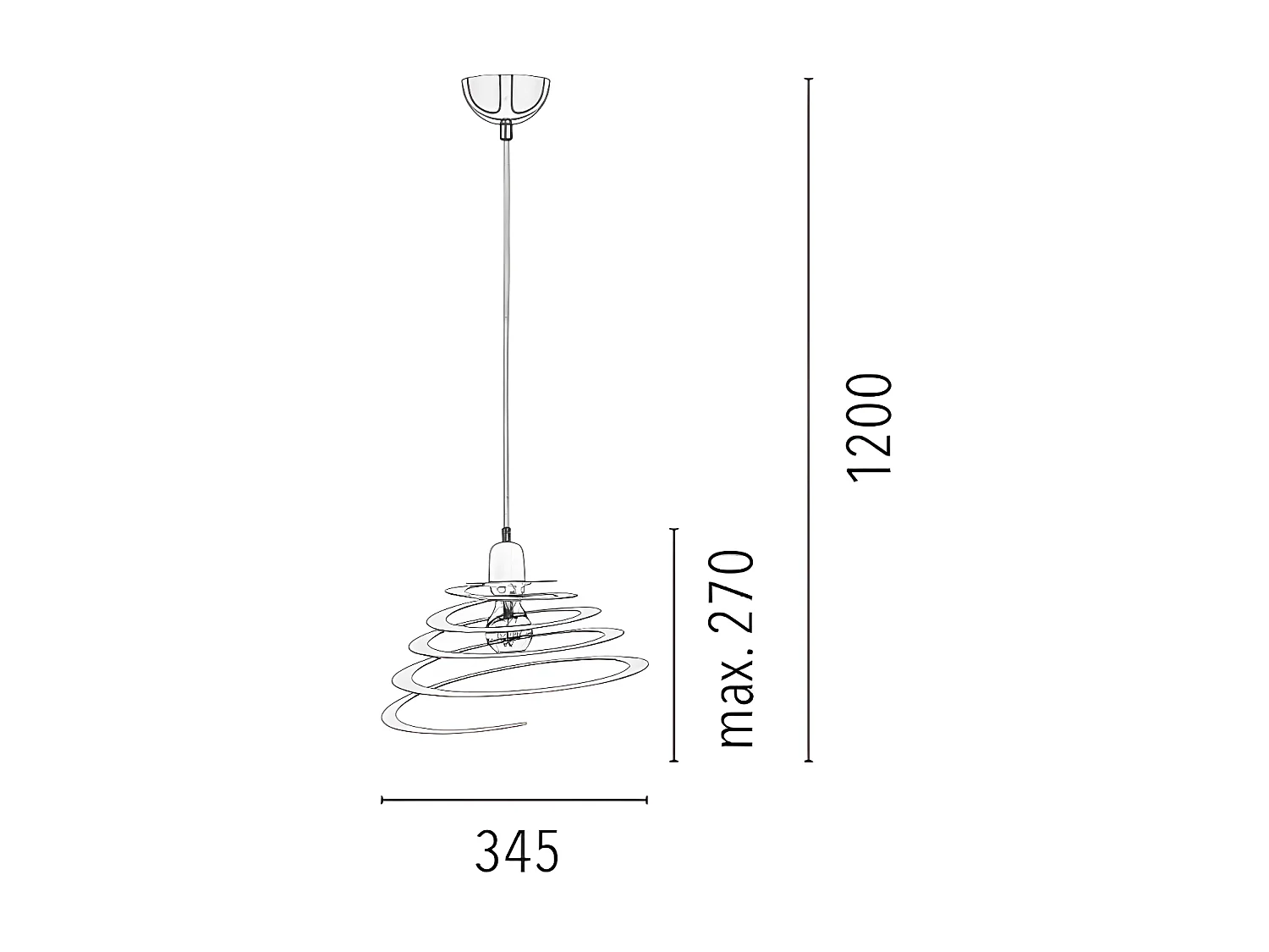 Lampada a Sospensione Komet, Argento, 34,5x34,5x120 cm, EPIKASA