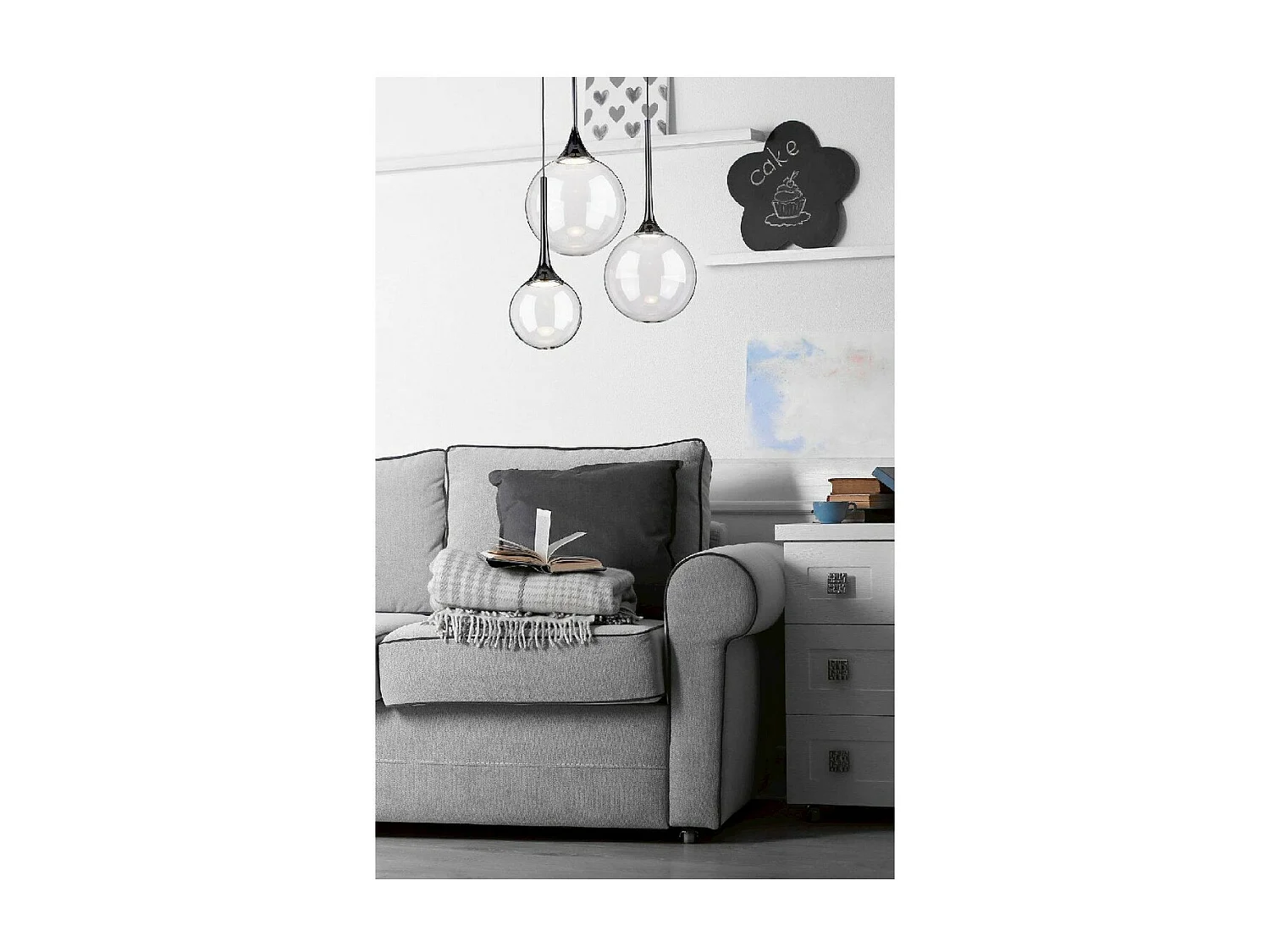 Suspension Ballare, Noir, 30x30x150 cm, EPIKASA