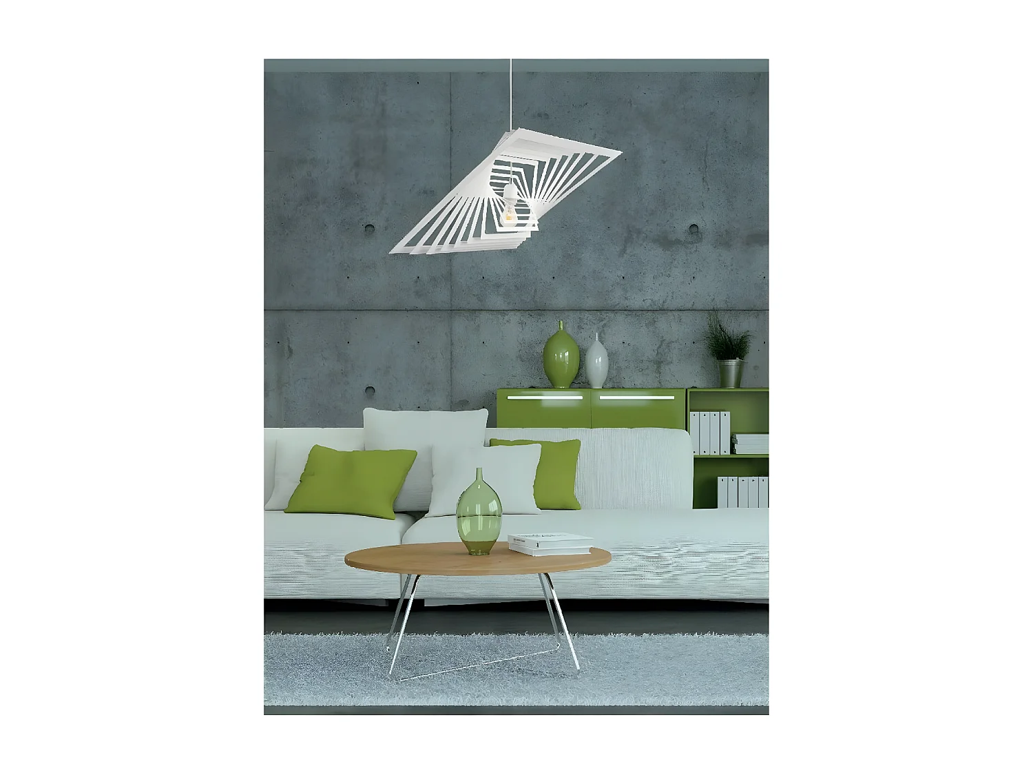 Suspension Planète, Blanc, 65x65x120 cm, EPIKASA