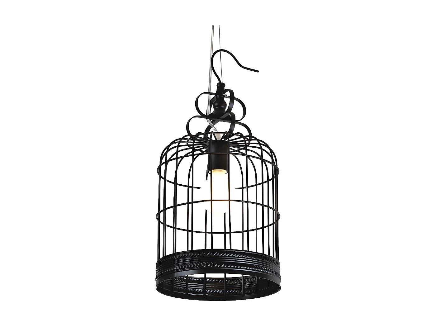 Suspension Cool, à 5 lampes, longue, noire