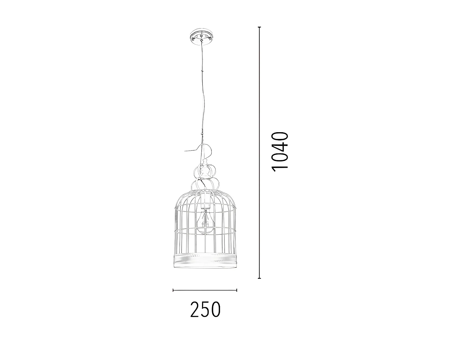Suspension Cage, Noir, 25x25x100 cm, EPIKASA