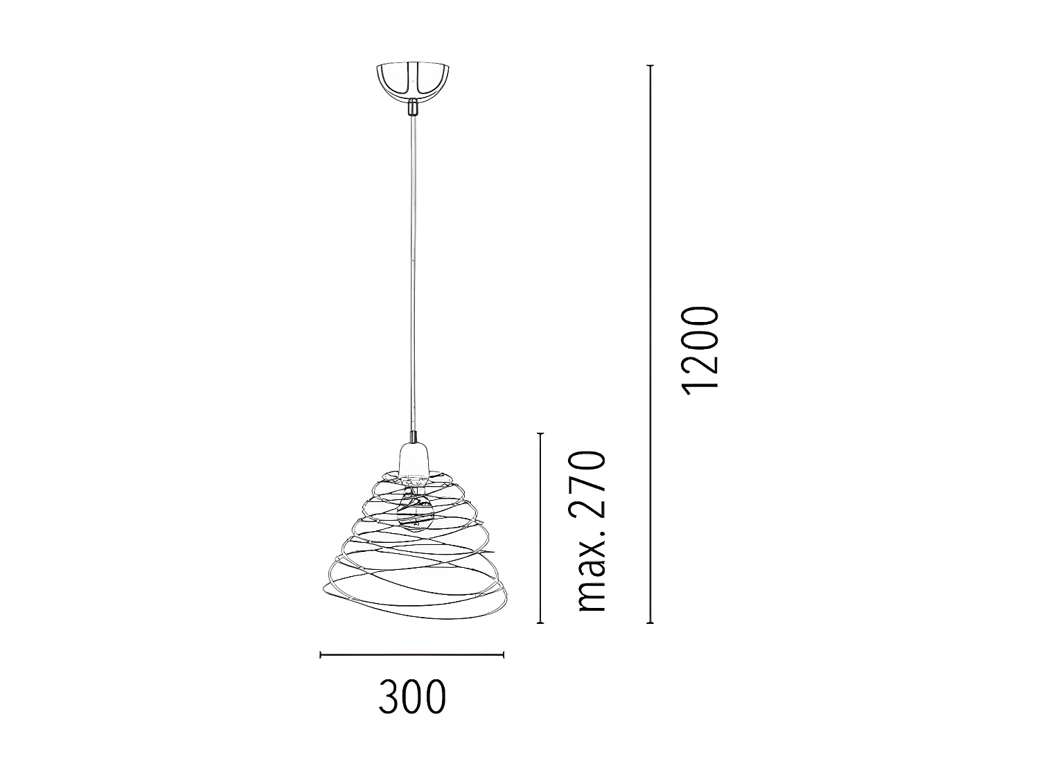 Hanglamp Komet - Zwart - 30x30x120 cm - EPIKASA