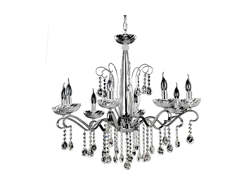 Lámpara de Suspensión Alessa, Plata, 81x81x128 cm, EPIKASA