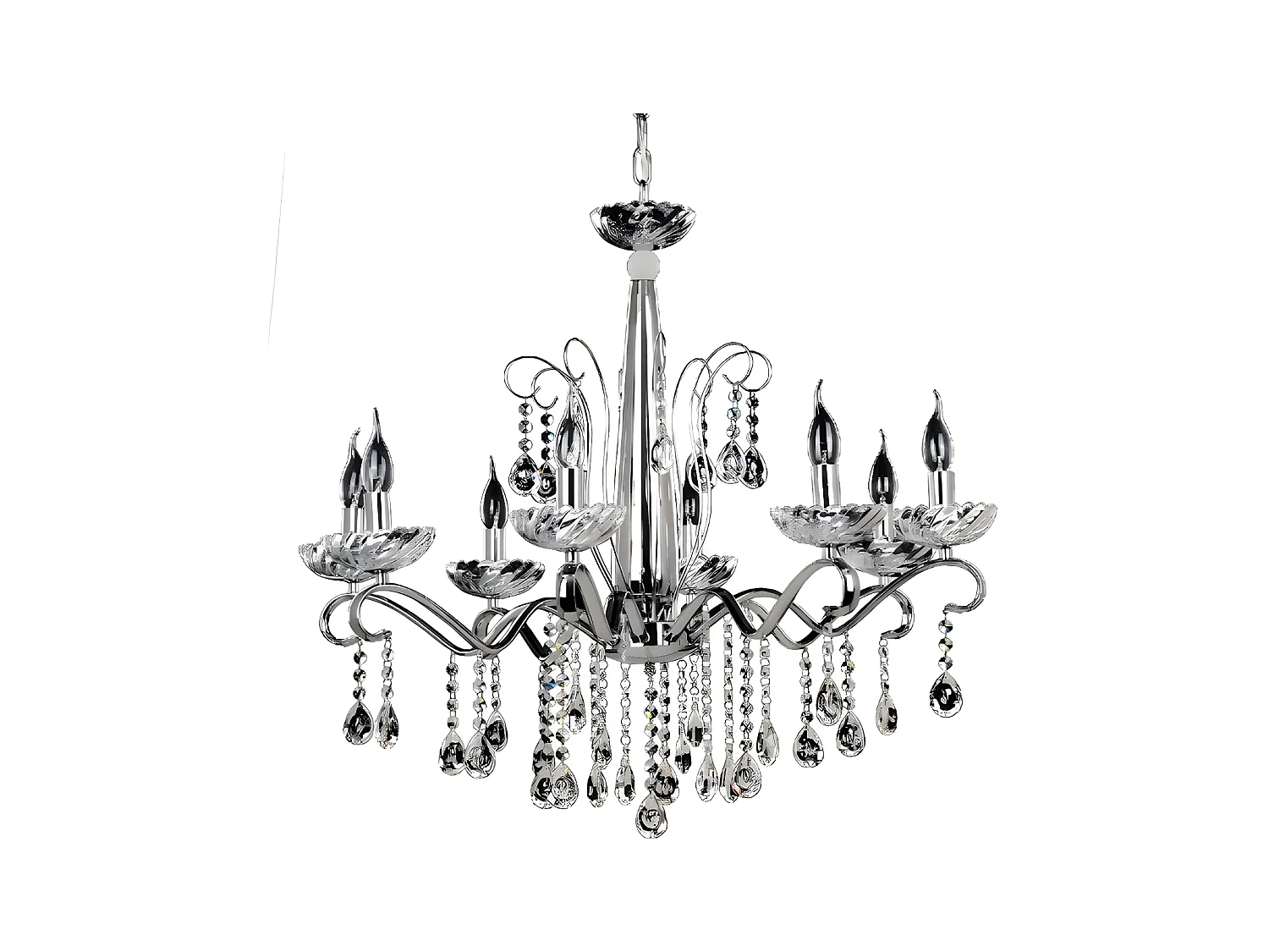 Lámpara de Suspensión Alessa, Plata, 81x81x128 cm, EPIKASA