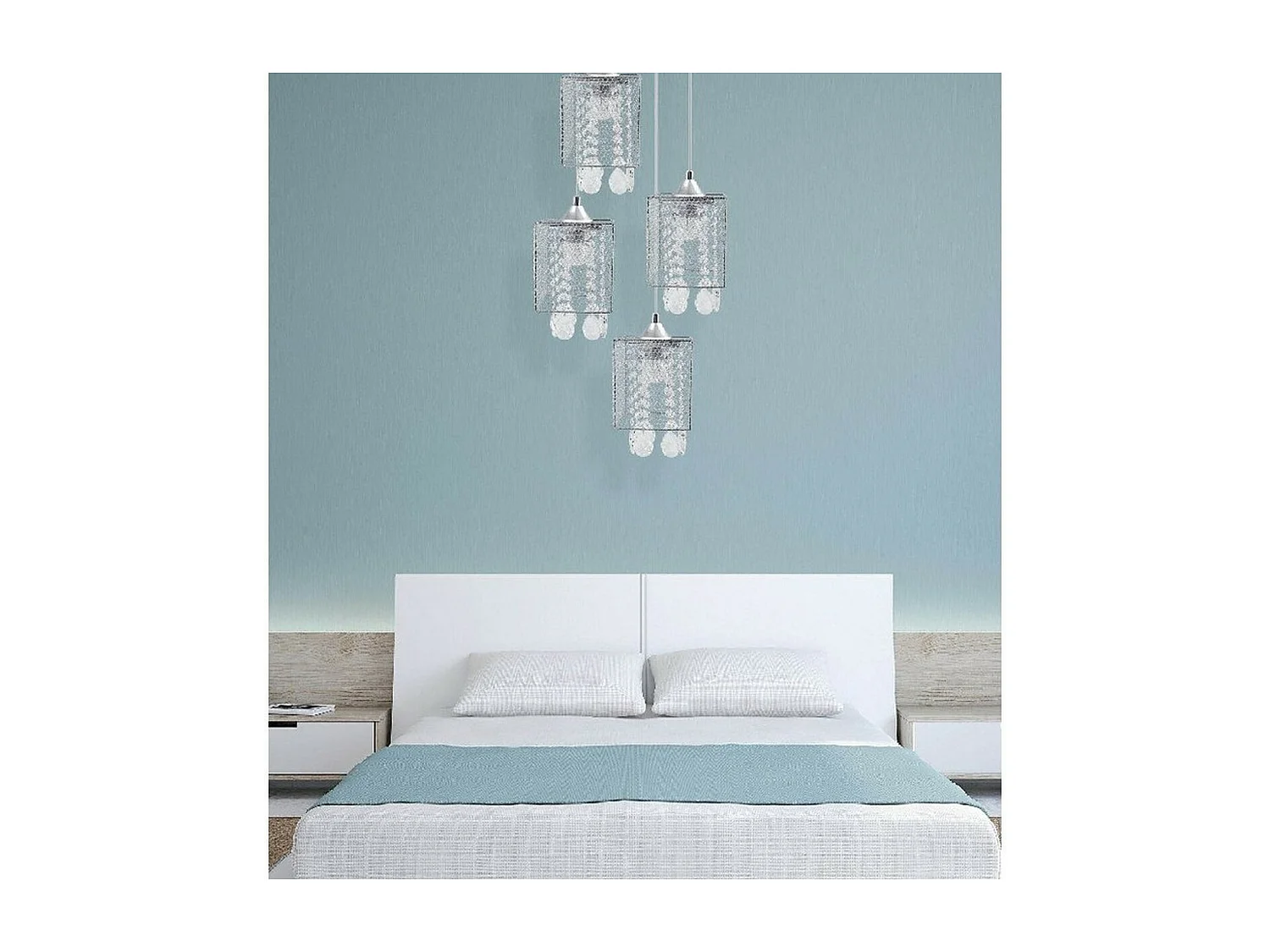 Lampa Wisząca Gracja, Srebrny, 33x33x130 cm, EPIKASA