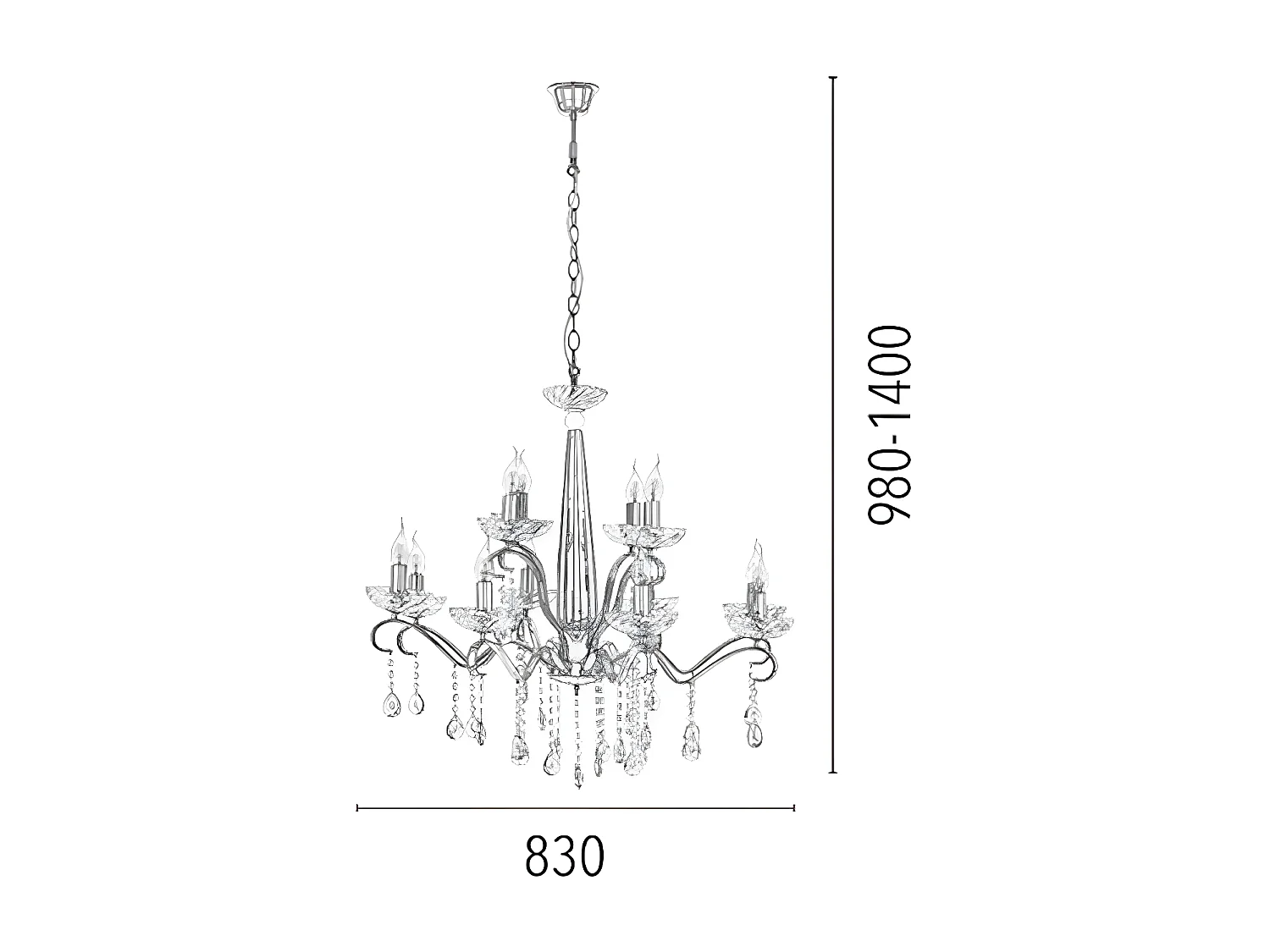 Suspension Alessa, Argent, 83x83x140 cm, EPIKASA