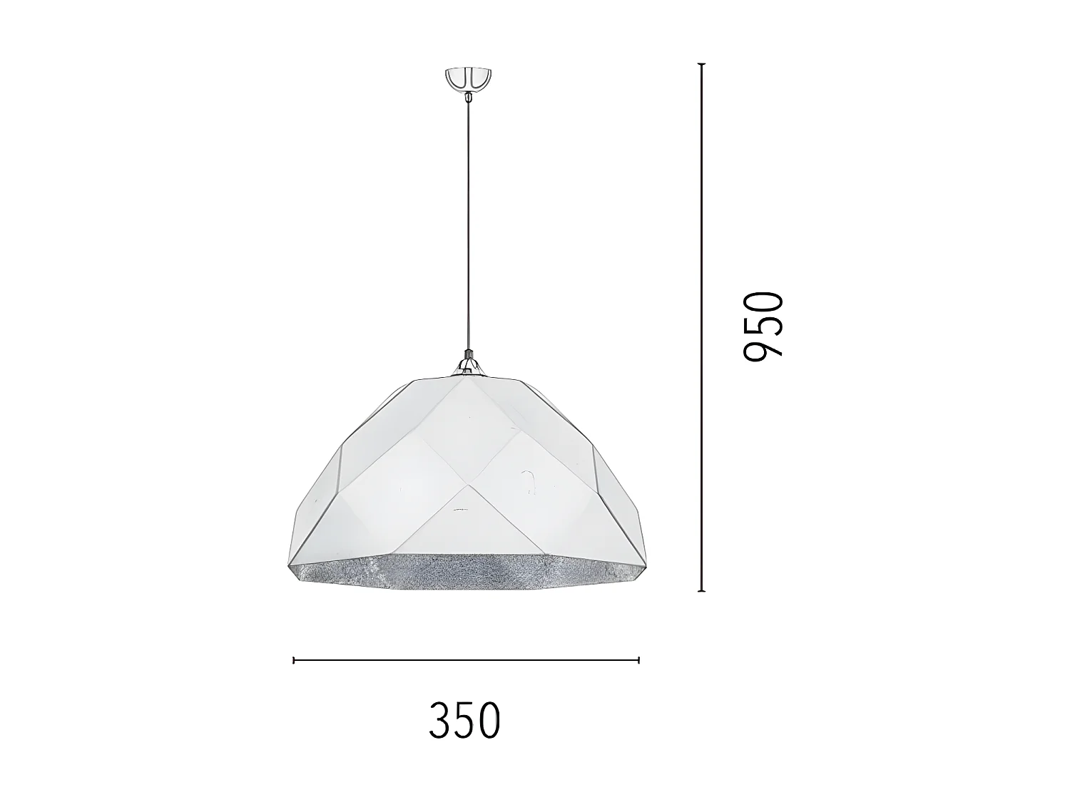 Lámpara de Suspensión Rich, Cromo, Negro, Plata, 35x35x95 cm, EPIKASA