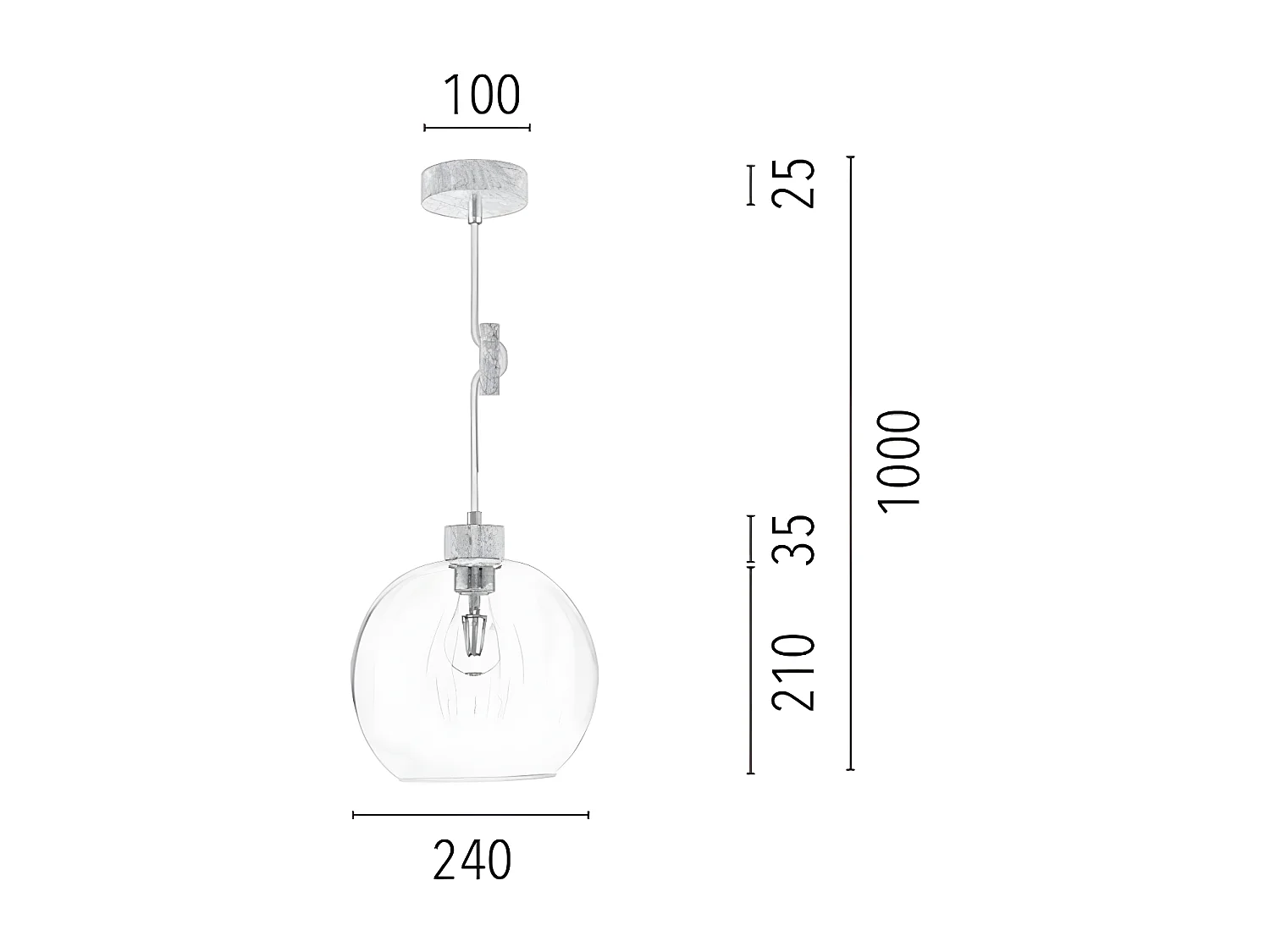 Suspension Svea, Blanc, 24x24x100 cm, EPIKASA