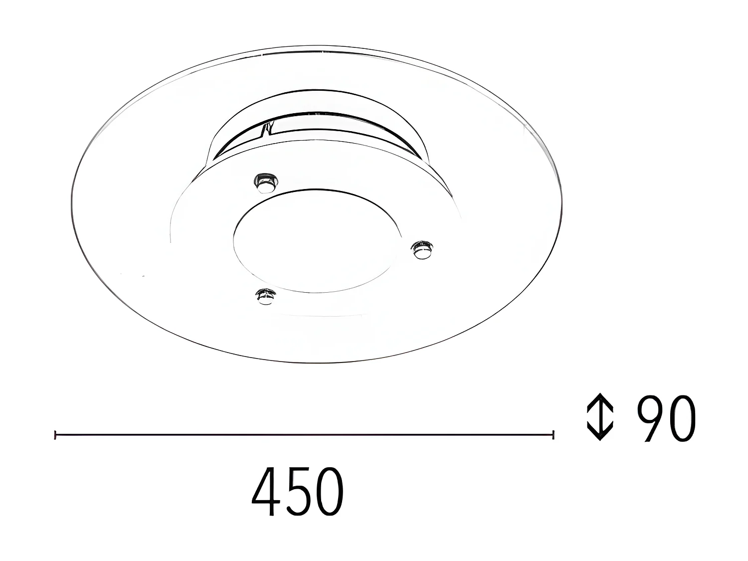 Plafonnier Minnesota, Blanc, 45x45x9 cm, EPIKASA