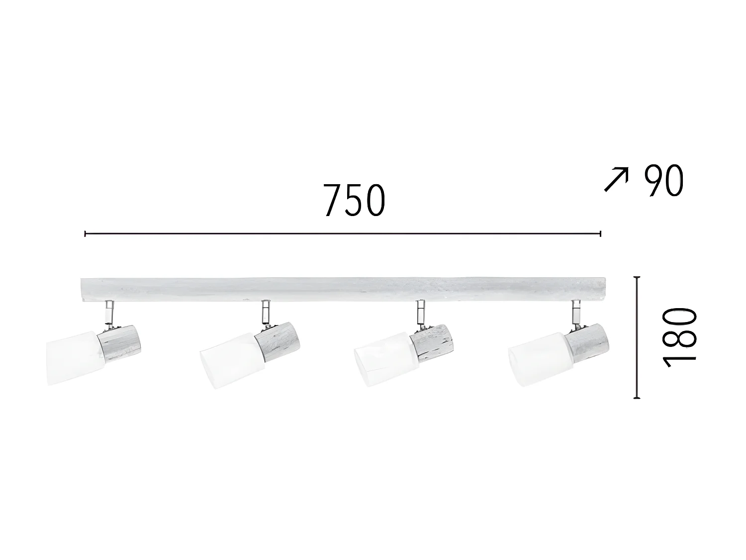 Plafonnier Kira Wood, Marron, 75x9x18 cm, EPIKASA