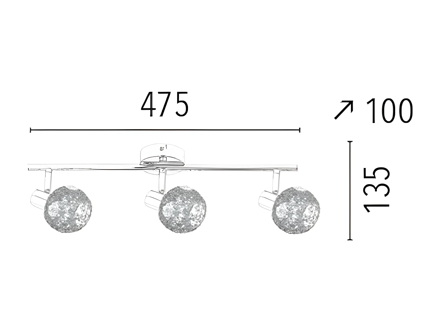 Lampa Sufitowa Lena, Srebrny, 47,5x10x13,5 cm, EPIKASA