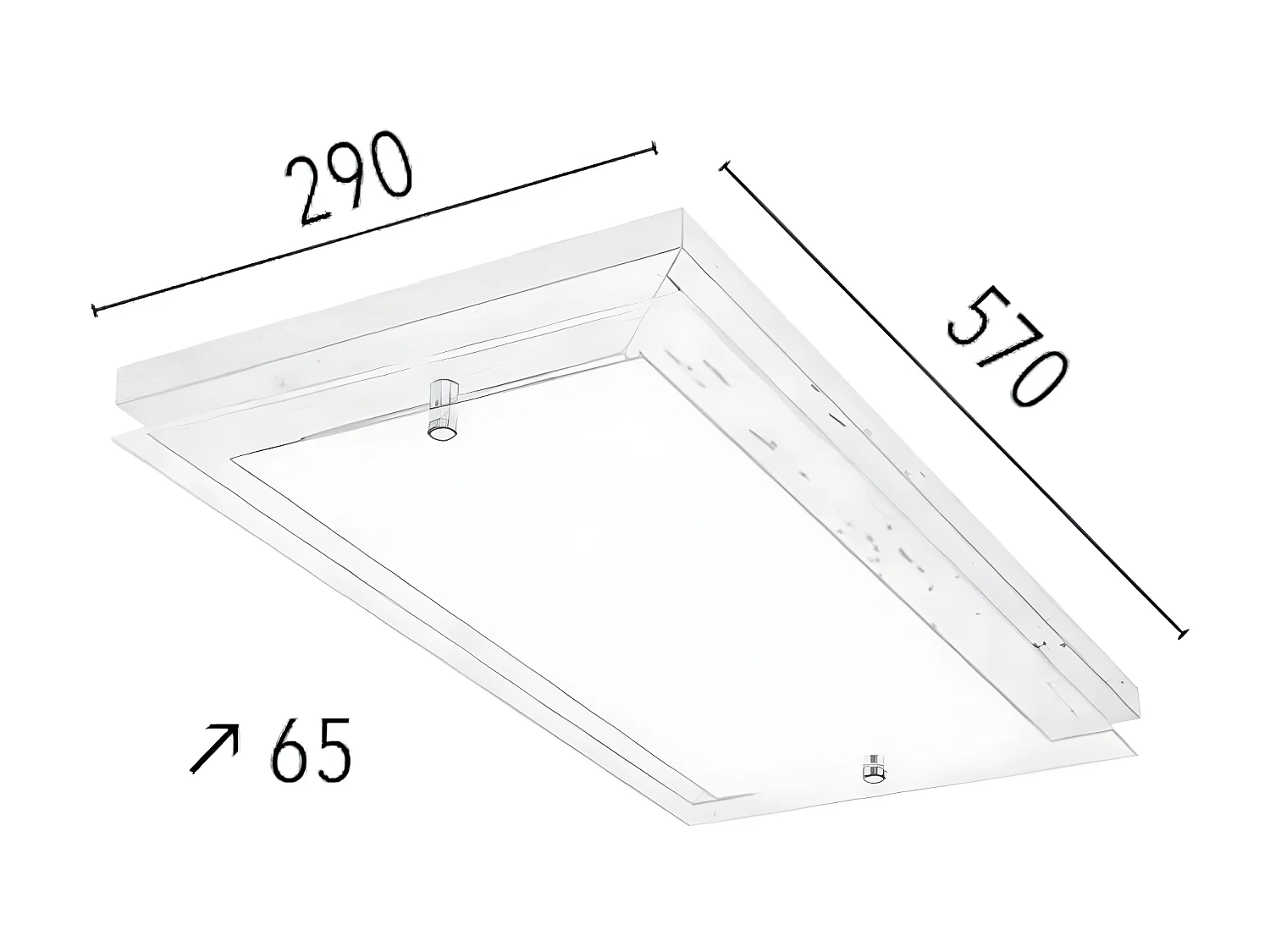 Plafonnier Finn Cork, Marron, 57x29x6,5 cm, EPIKASA