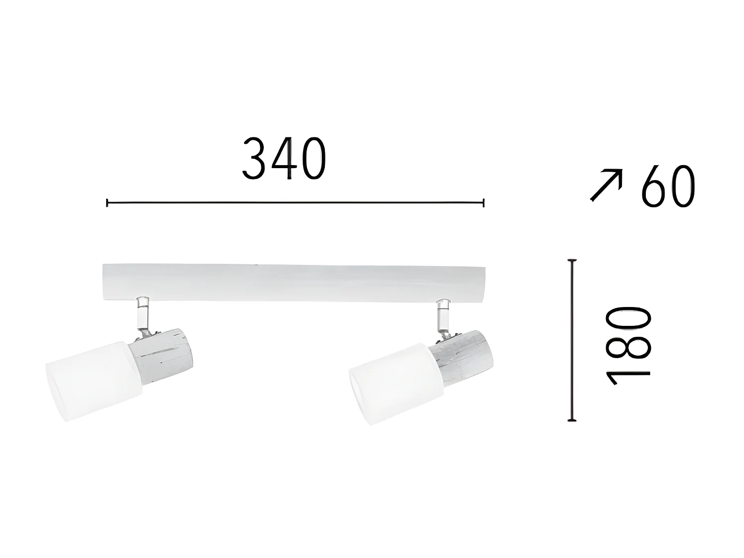 Plafonnier Kira Wood, Marron, 34x6x18 cm, EPIKASA