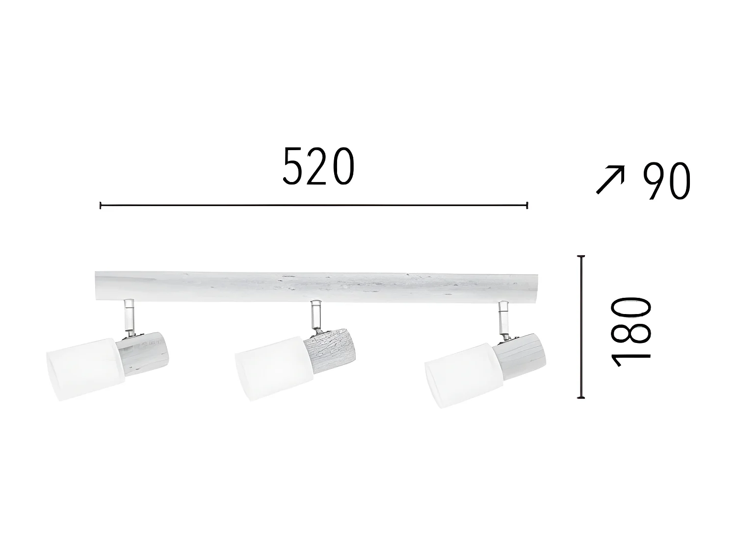 Lampa Sufitowa Kira Wood, Brązowy, 52x6x18 cm, EPIKASA