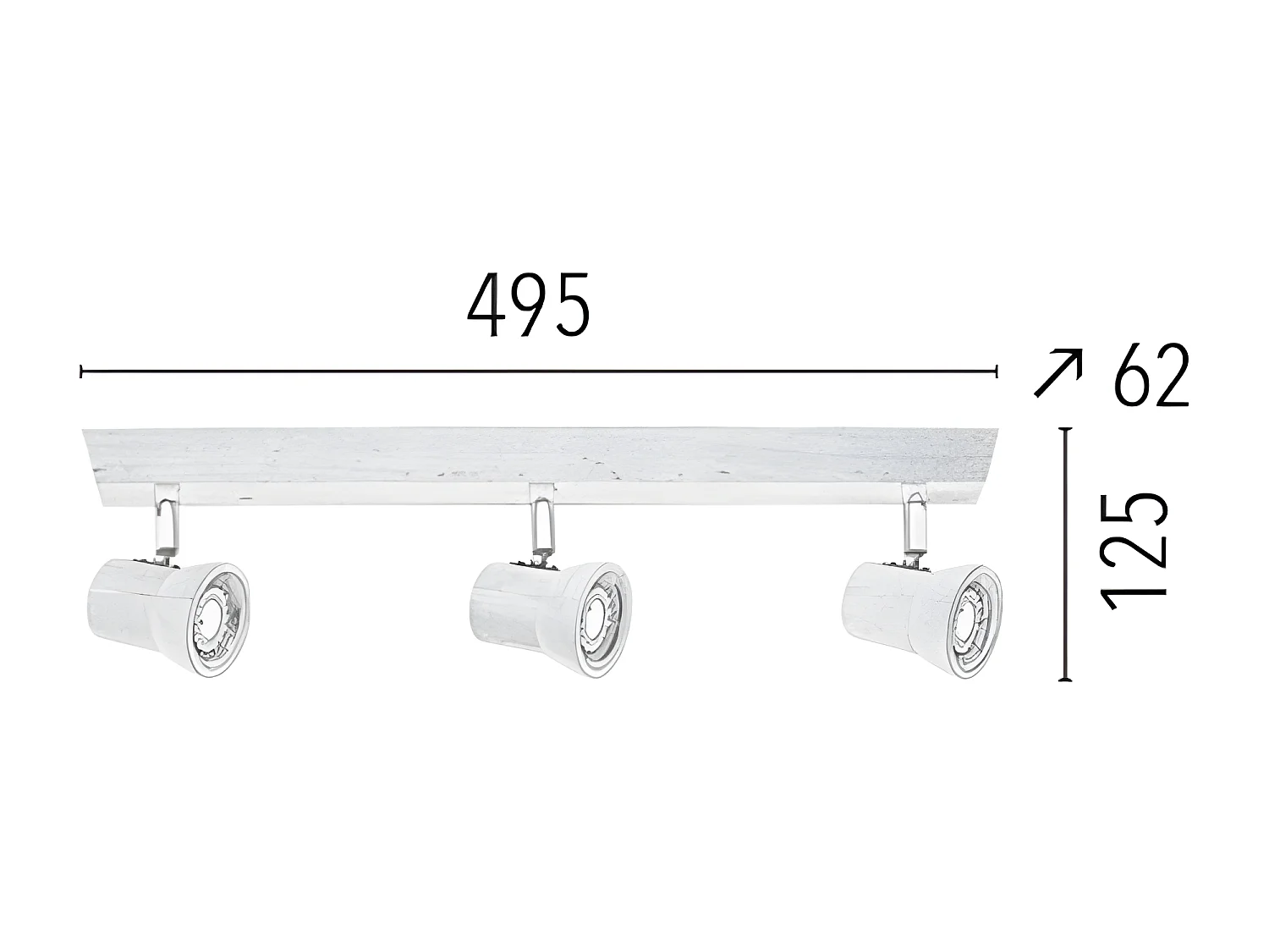 Plafonnier Venla, Marron, 49,5x6,2x12,5 cm, EPIKASA