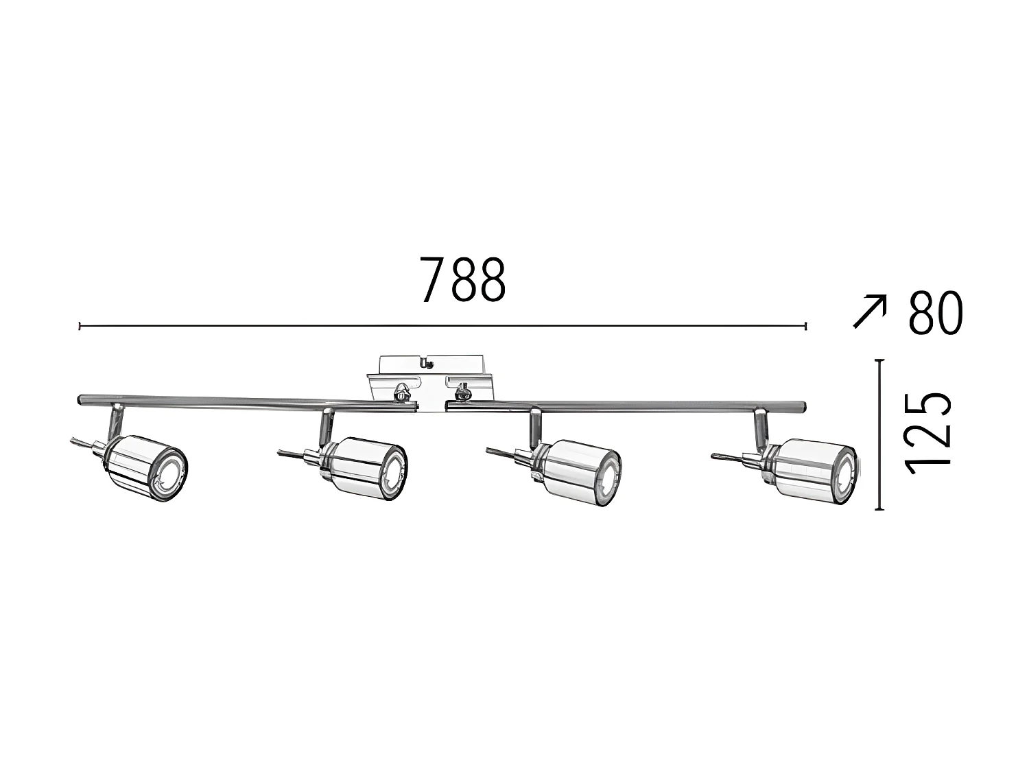 Candeeiro de Teto Vera, Latão, 78,8x8x12,5 cm, EPIKASA