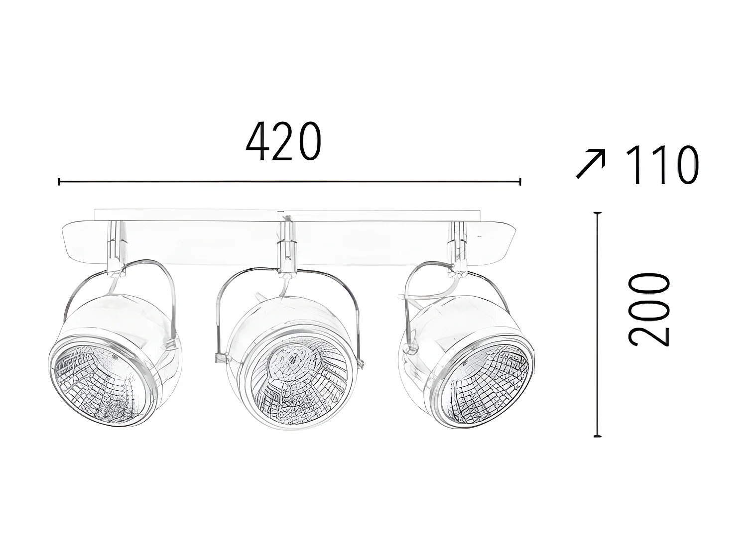 Lampada a Soffitto Ball, Argento, 42x11x20 cm, EPIKASA