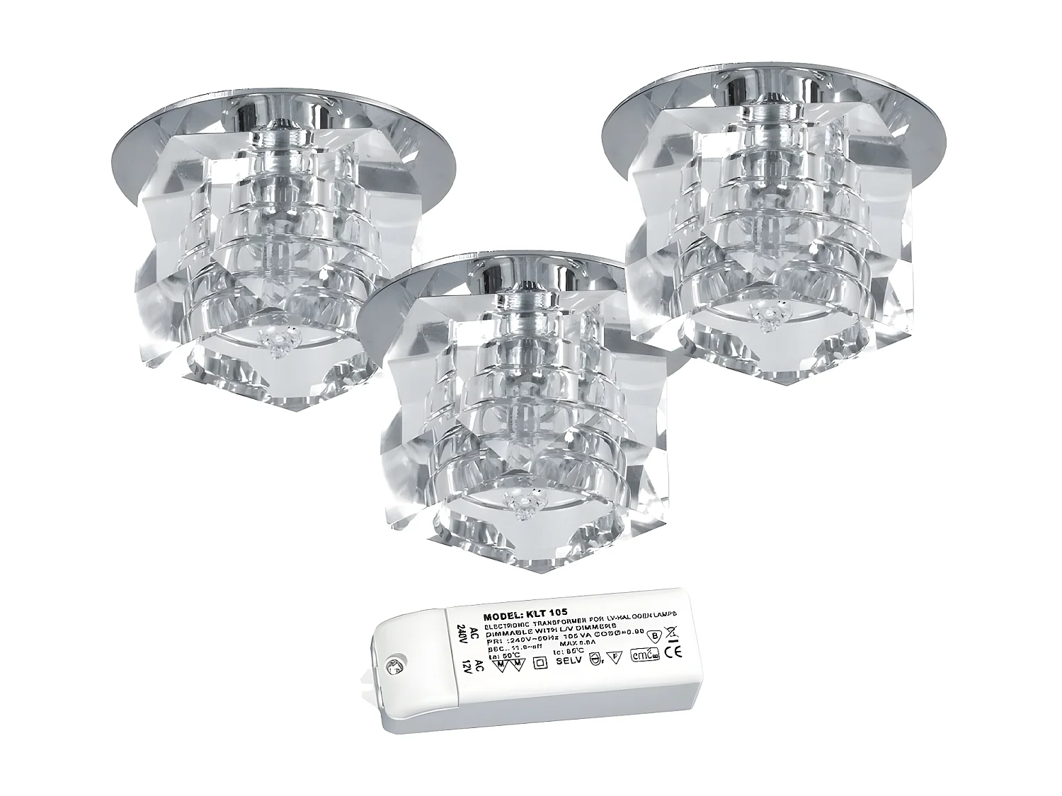 Candeeiro de Teto Cristaldream, Prata, 6x6x4 cm, EPIKASA