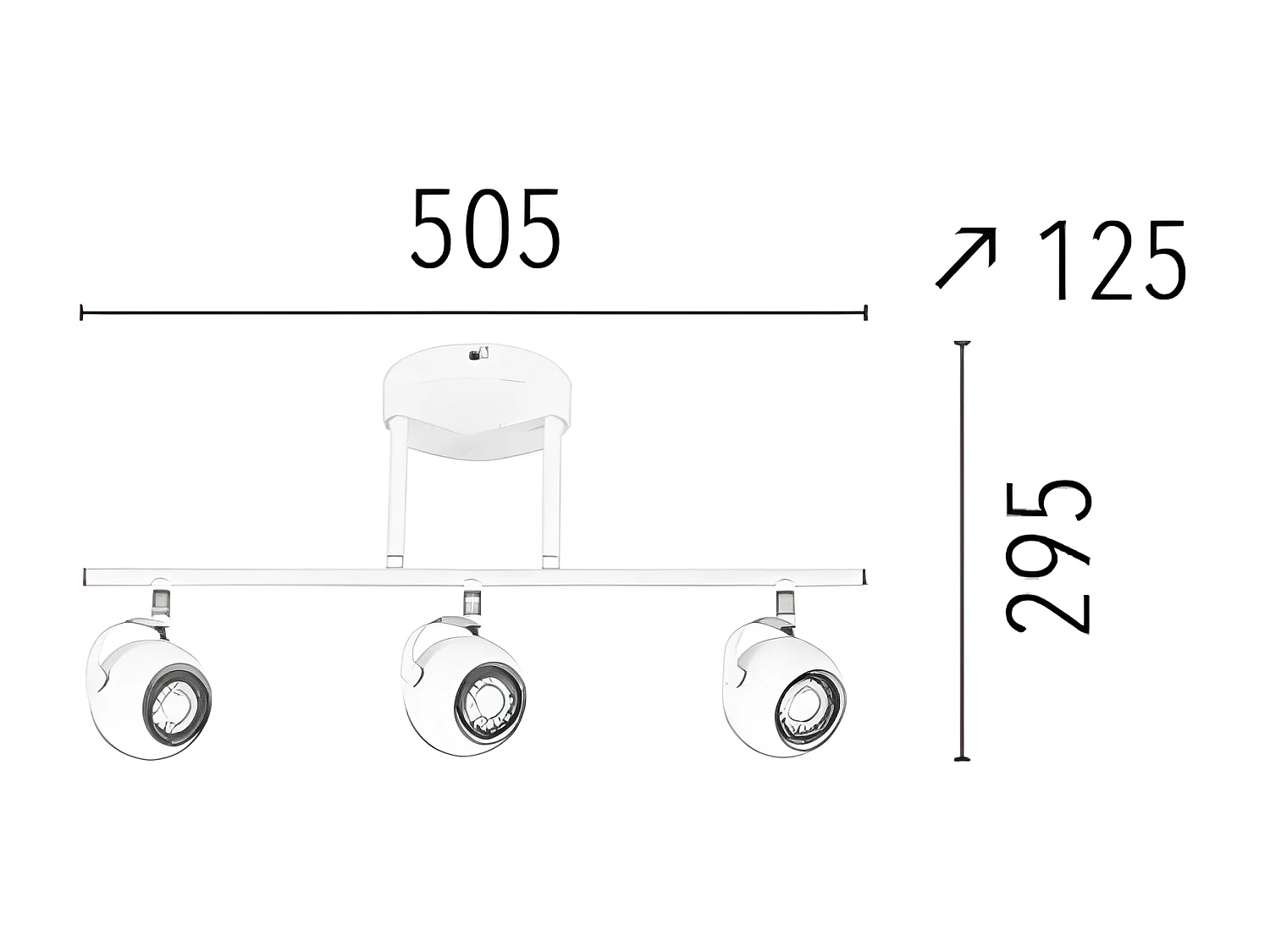 Plafonnier Lea, Blanc, 12,5x49,5x29,5 cm, EPIKASA