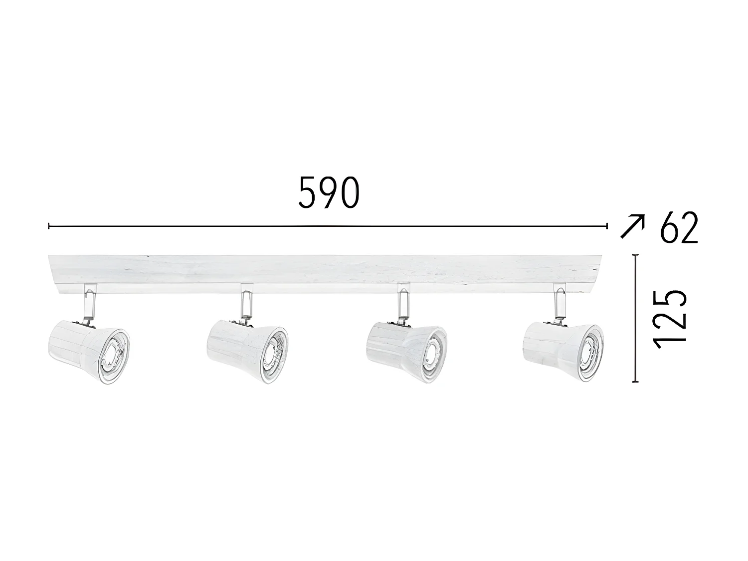Candeeiro de Teto Venla, Castanho, 59x6,2x12,5 cm, EPIKASA