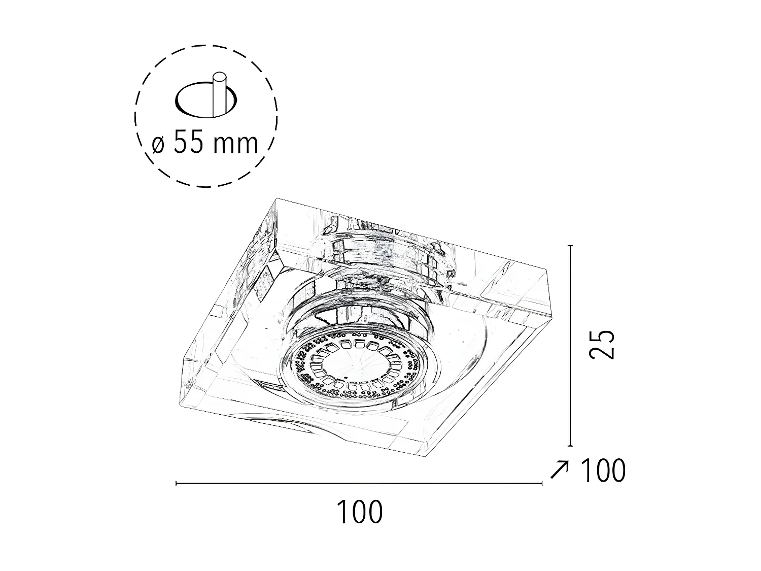 Lampa Sufitowa Marta, Srebrny, 10x10x2,5 cm, EPIKASA