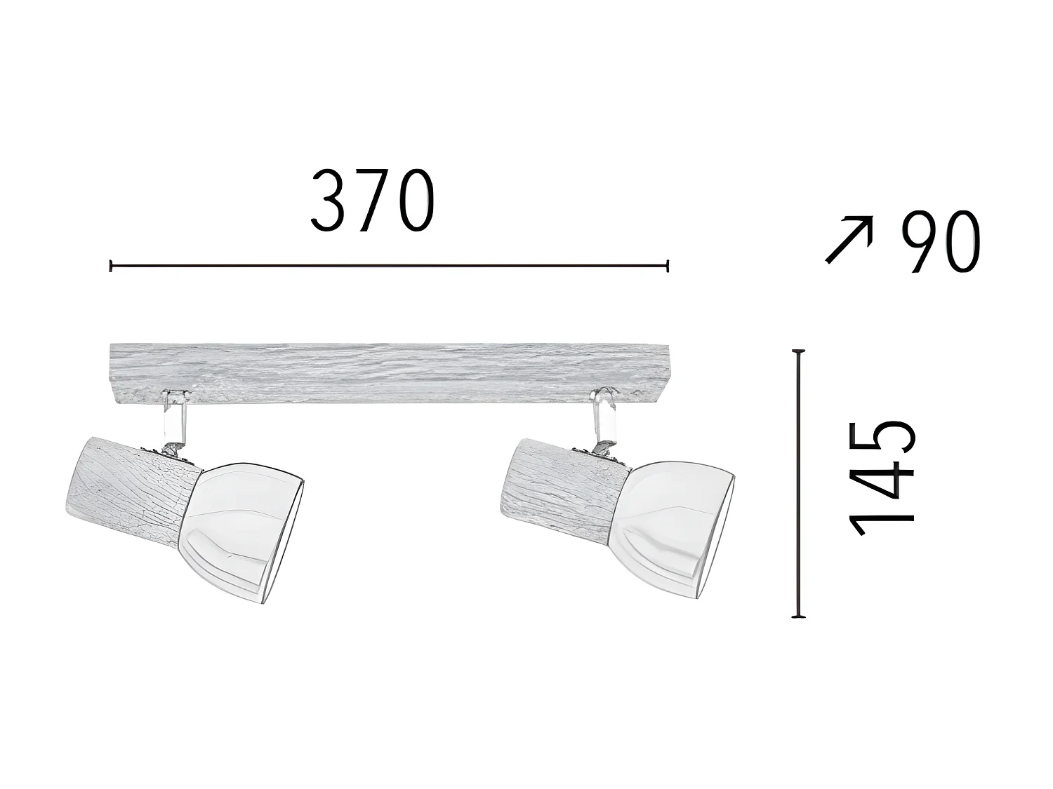 Lampa Sufitowa Svenda, Brązowy, 37x9x14,5 cm, EPIKASA