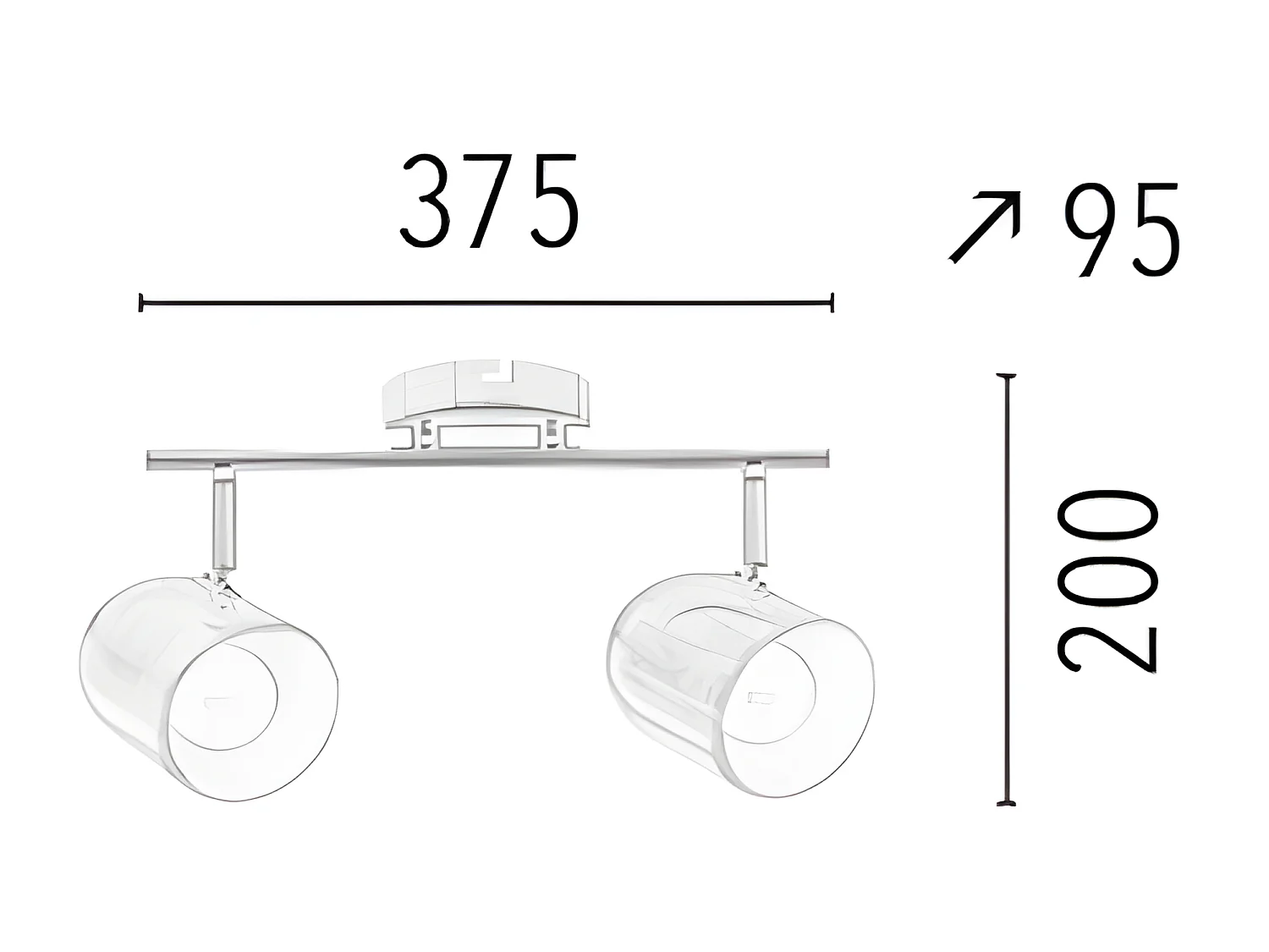 Candeeiro de Teto Olivia, Prata, 37,5x9,5x20 cm, EPIKASA