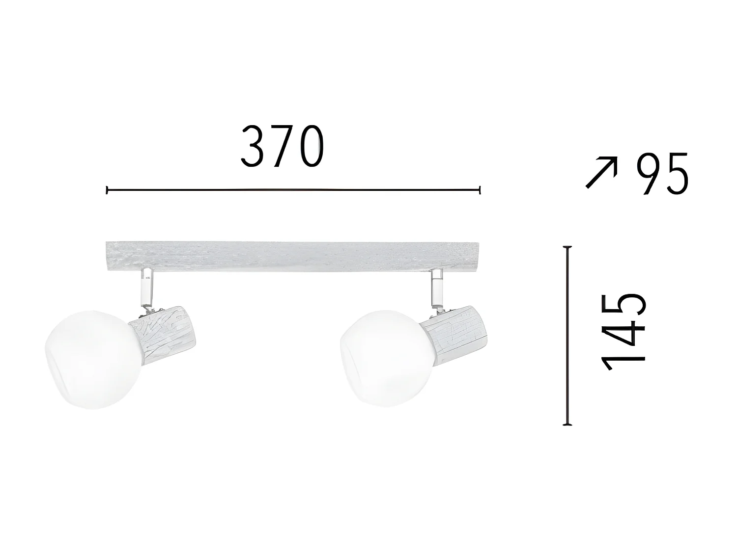 Plafonnier Karin, Marron, 37x9,5x14,5 cm, EPIKASA