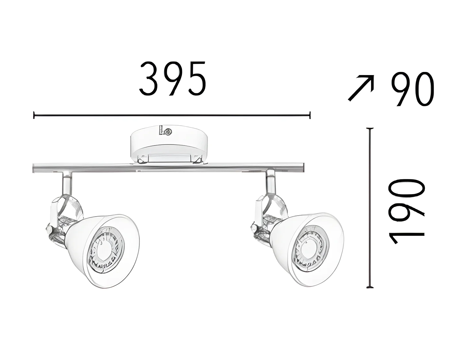 Plafonnier Anita, Cuivre, 39,5x9x19 cm, EPIKASA