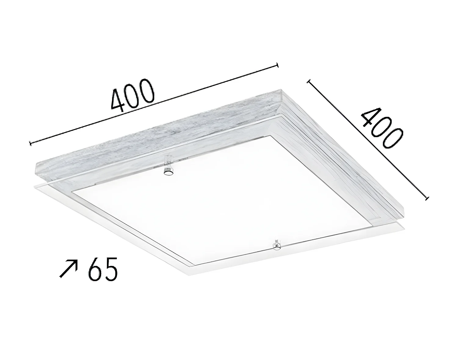 Lampa Sufitowa Finn, Brązowy, 40x40x6,5 cm, EPIKASA