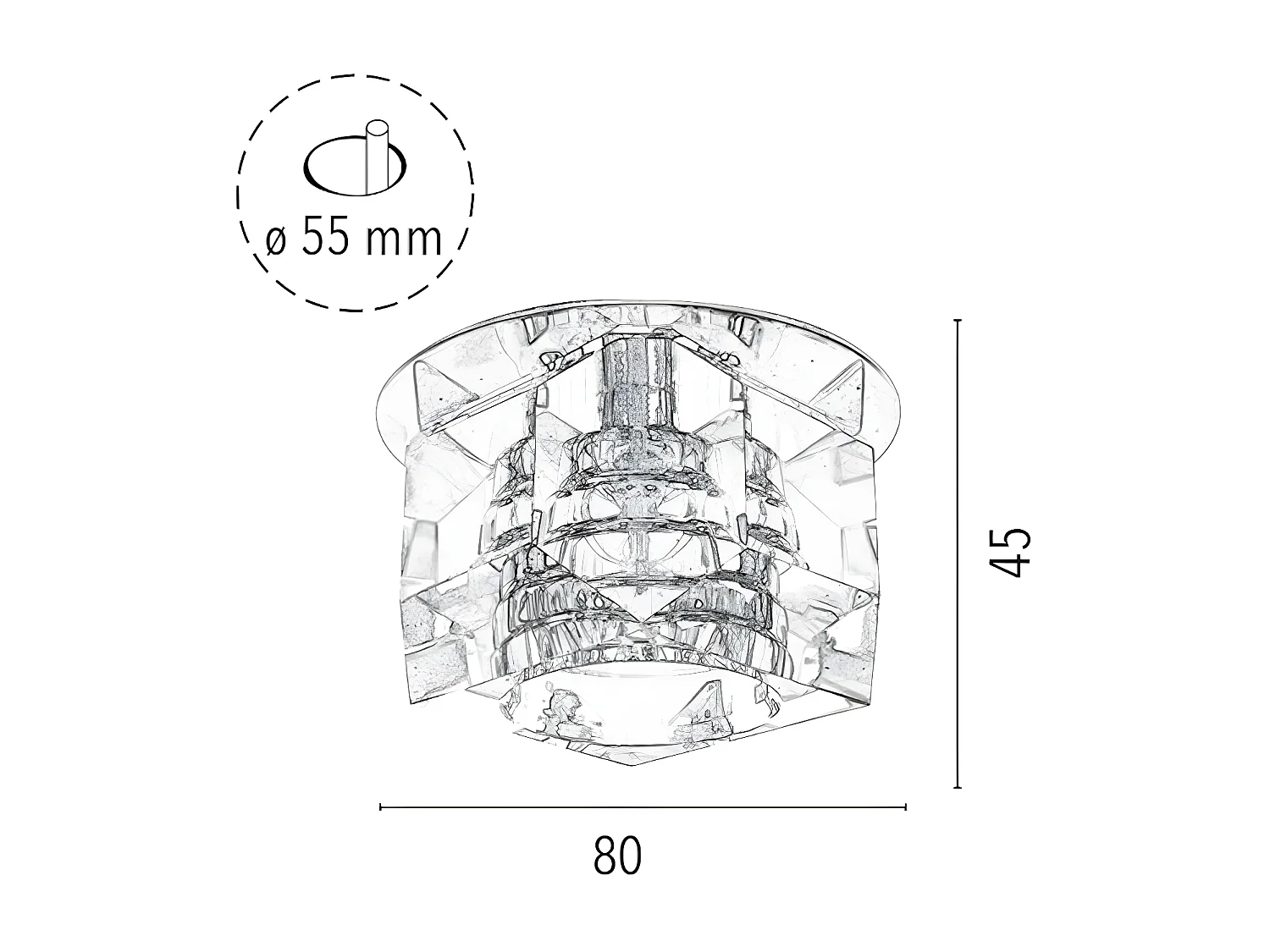Spot Cristaldream - Zilver - 12x14x38 cm - EPIKASA
