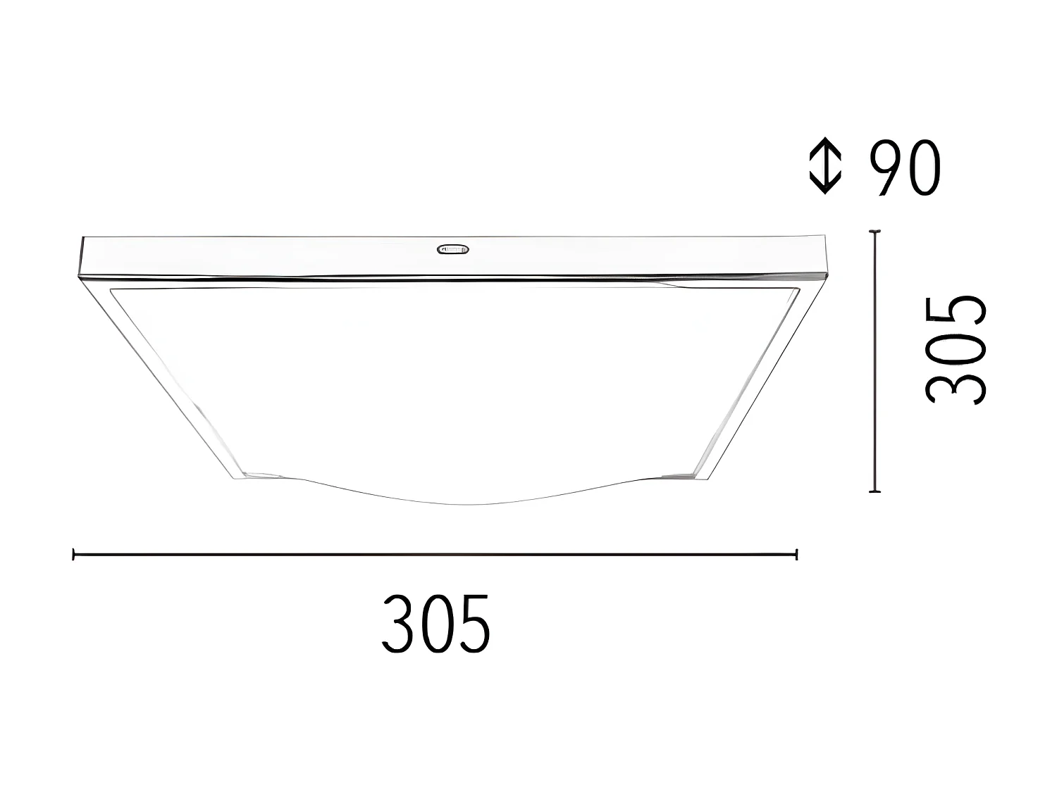 Plafonnier Spice, Blanc, 30,5x30,5x9 cm, EPIKASA
