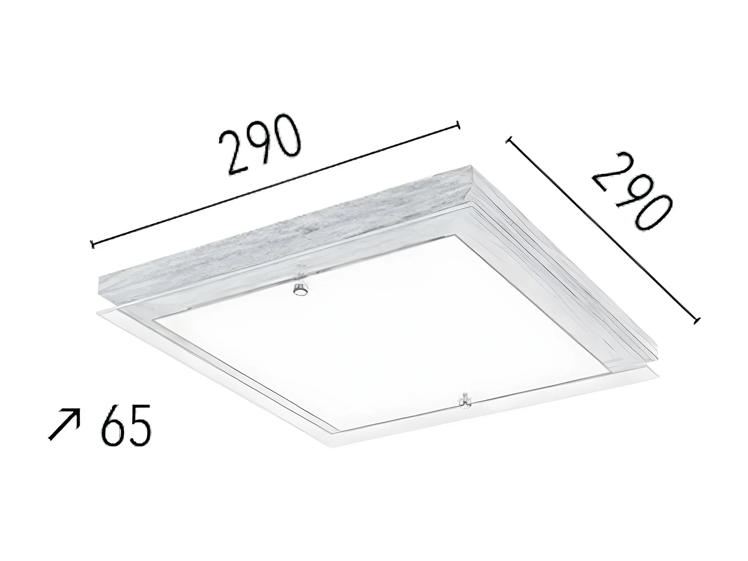 Plafondlamp Finn - Bruin - 29x29x6,5 cm - EPIKASA