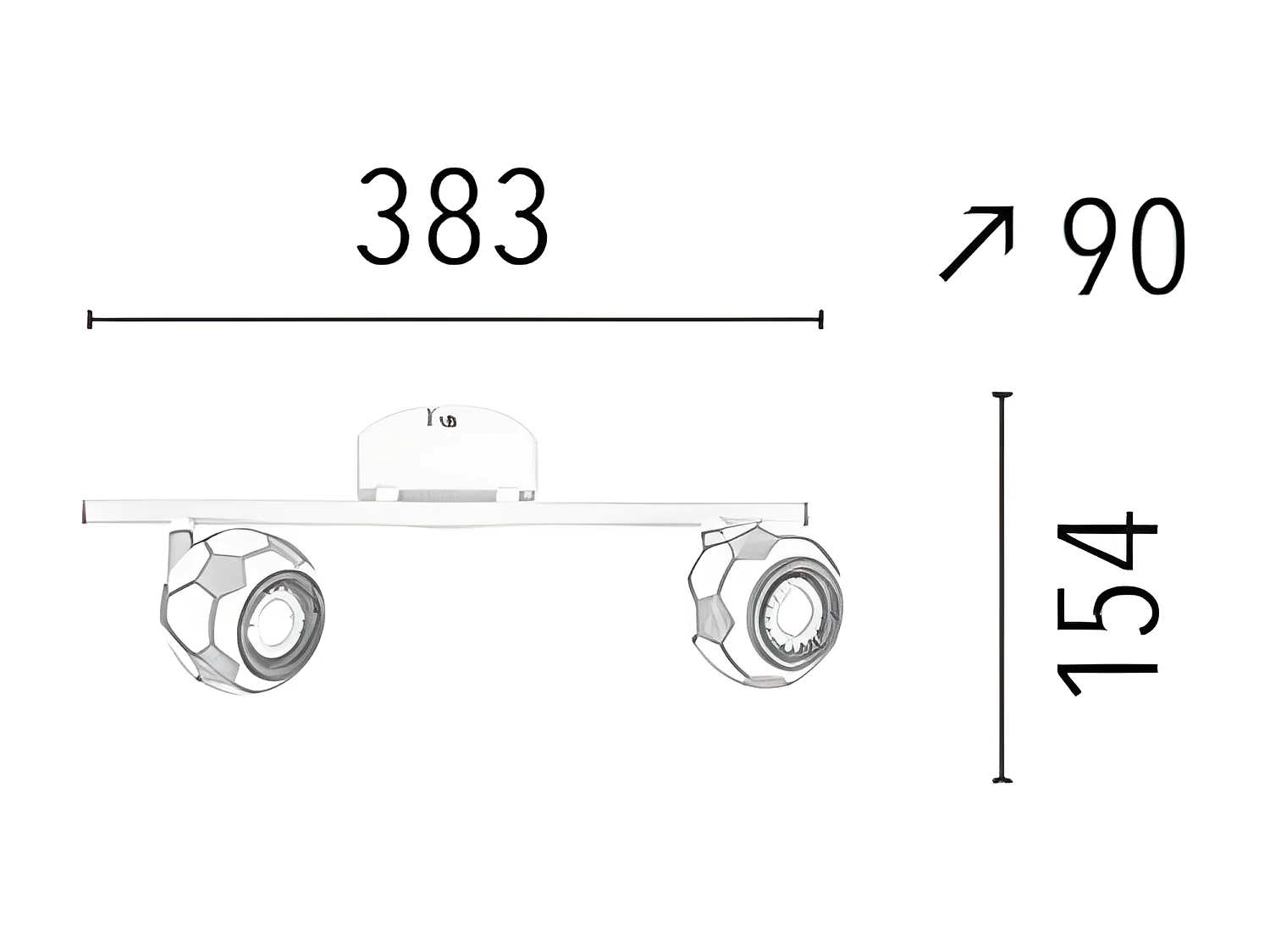 Lampe de Plafond pour Enfants Play, Blanc, 38,3x8,5x15,4 cm, Epikasa
