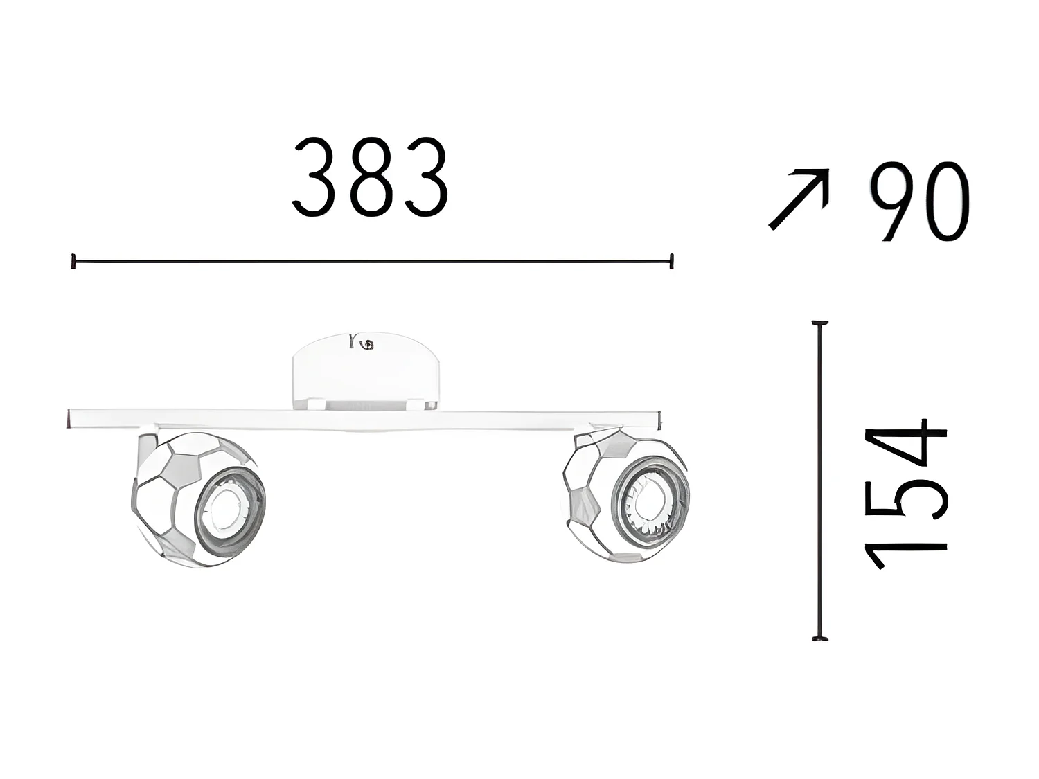 Lampe de Plafond pour Enfants Play, Blanc, 38,3x8,5x15,4 cm, Epikasa