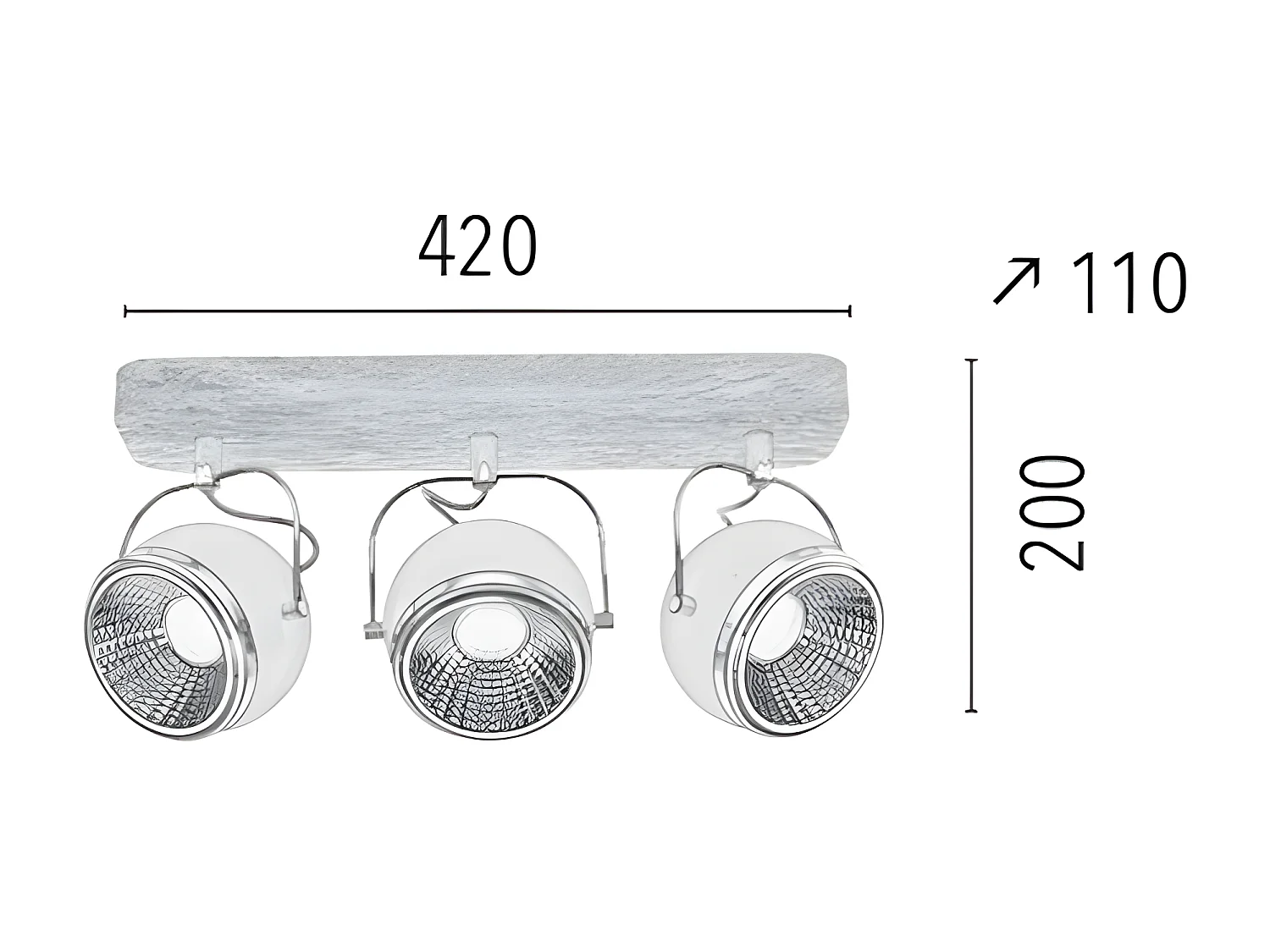 Candeeiro de Teto Ball, Castanho, 42x11x20 cm, EPIKASA