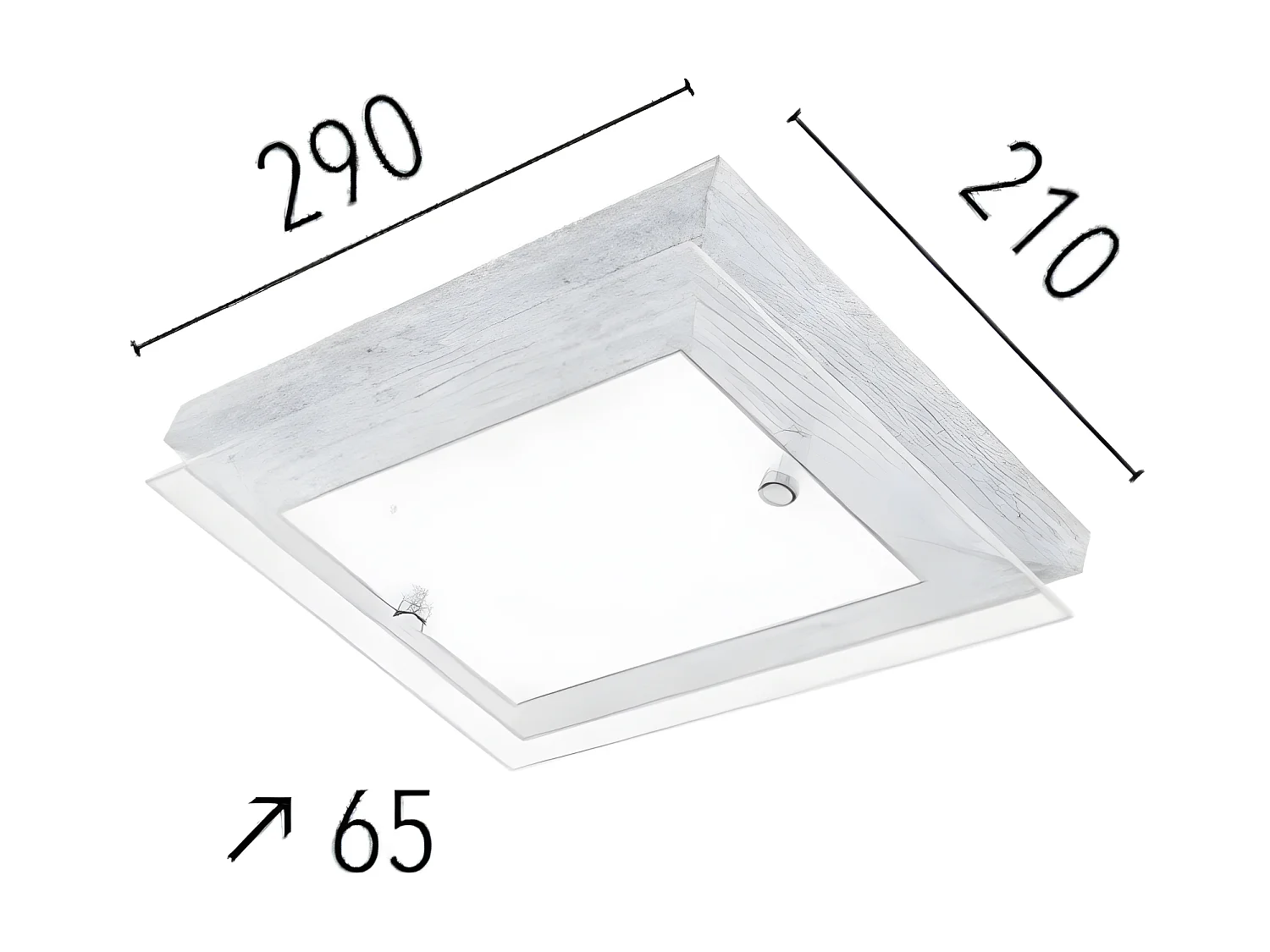 Plafonnier Finn, Marron, 29x21x6,5 cm, EPIKASA