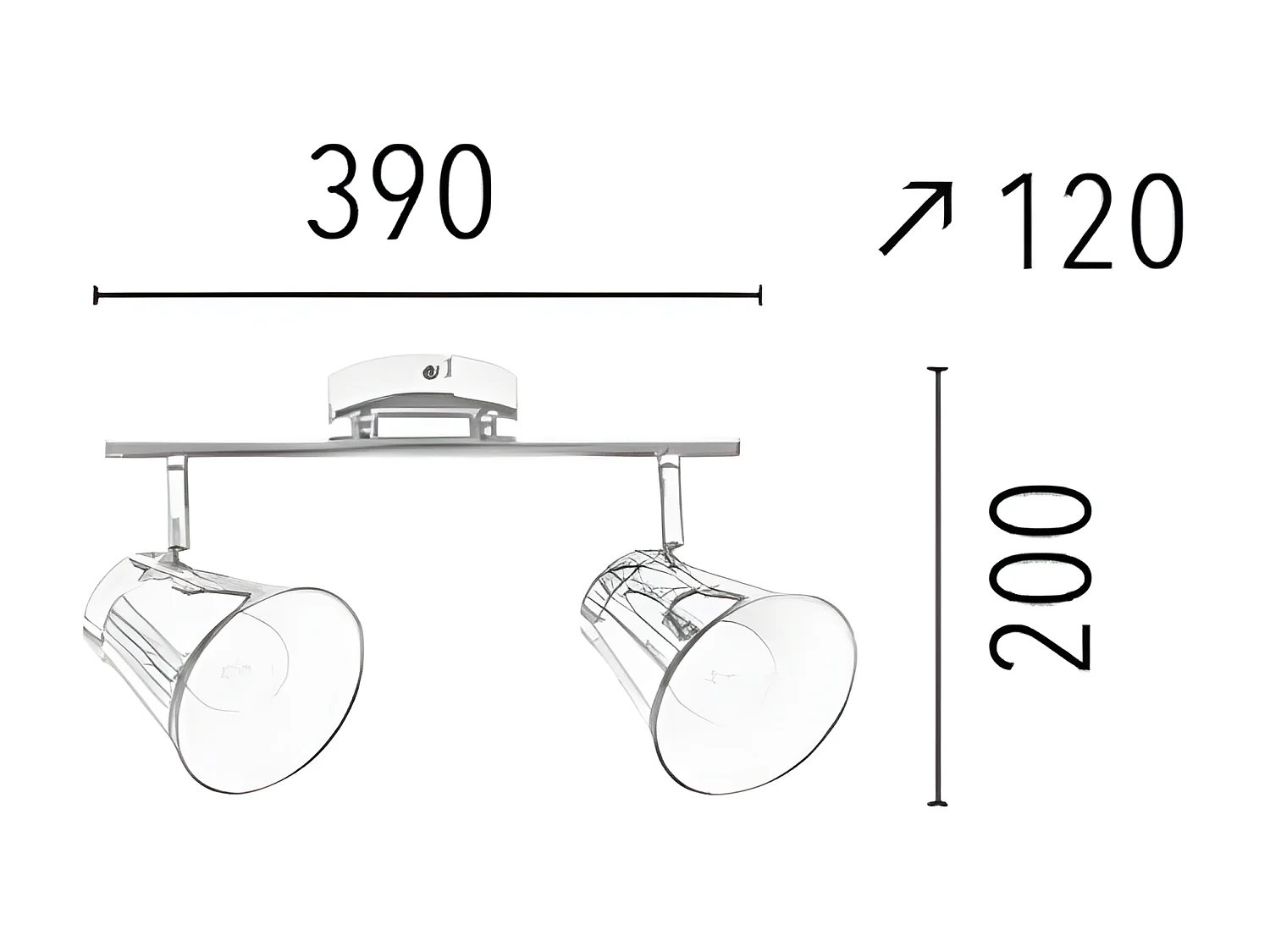 Lampa Sufitowa Amanda, Srebrny, 39x12x20 cm, EPIKASA