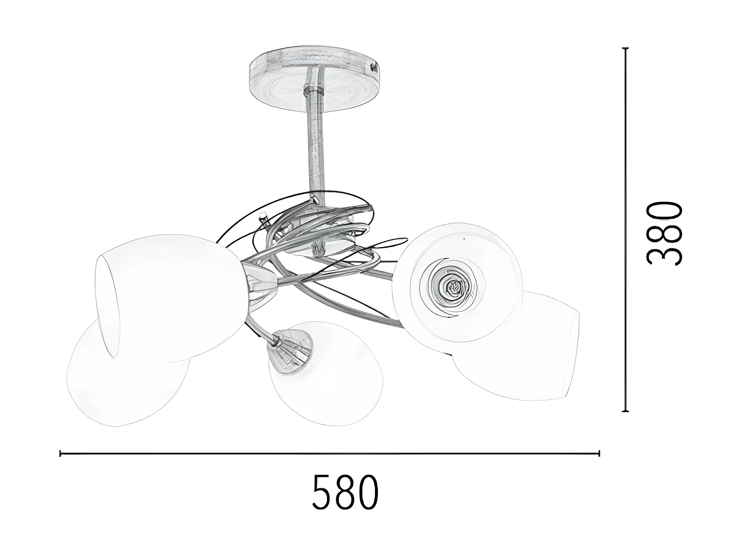 Candeeiro de Teto Pisa, Branco, 58x58x38 cm, EPIKASA