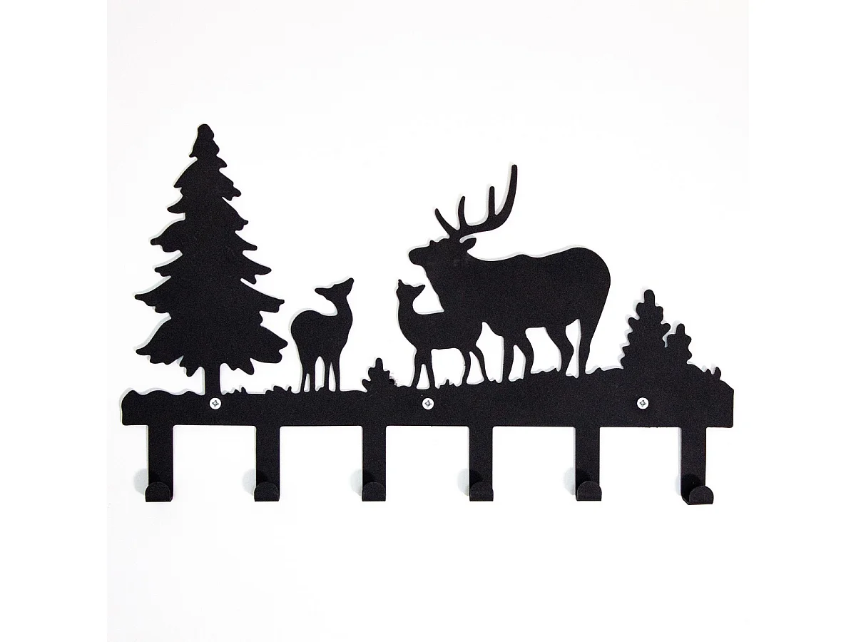 Appendiabiti da Parete Bosco, Nero, 42x2x28 cm, EPIKASA